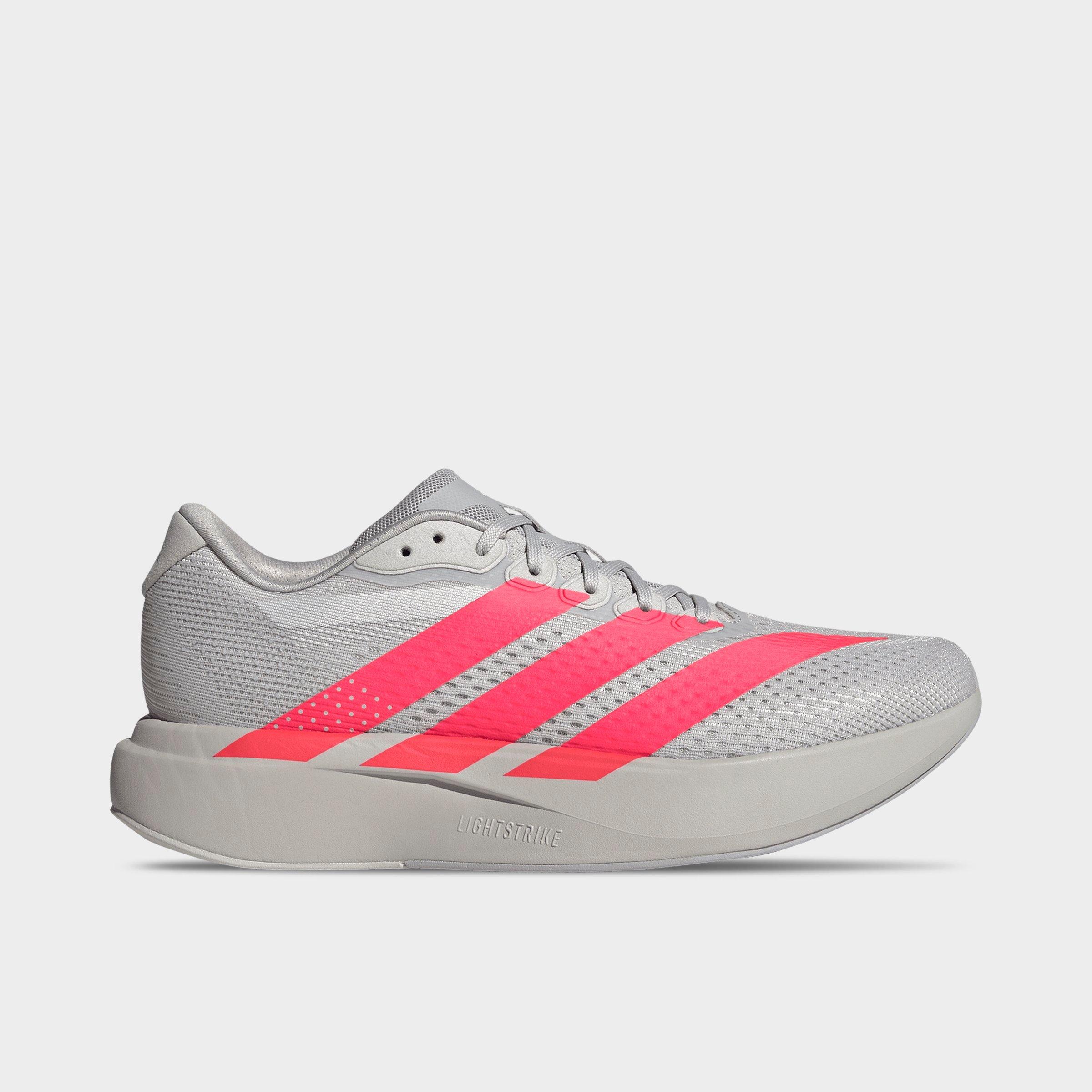 adidas Mens Adizero Pacer Running Shoes in Grey/Lucid Red/Halo Silver Size: 13.0