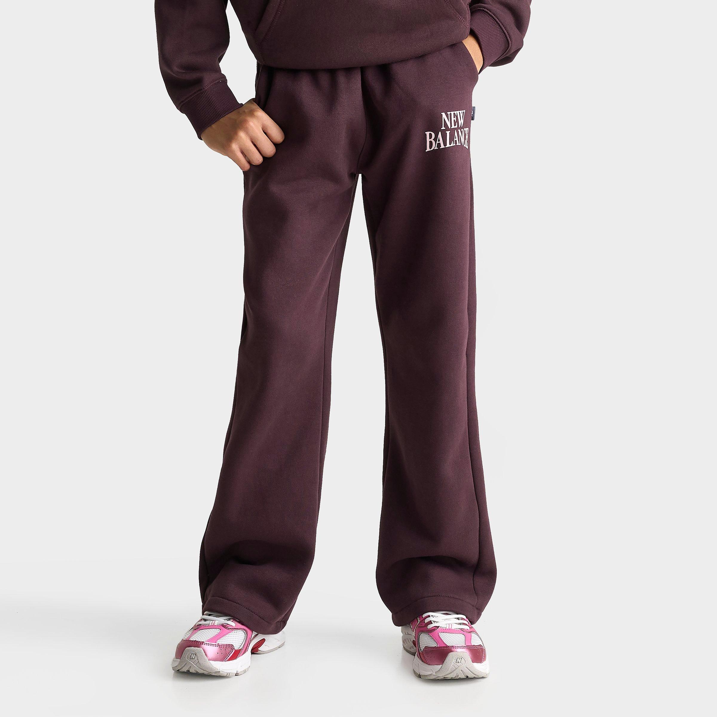 New Balance Girls Big Kids Arch Logo Oversized Fleece Sweatpants