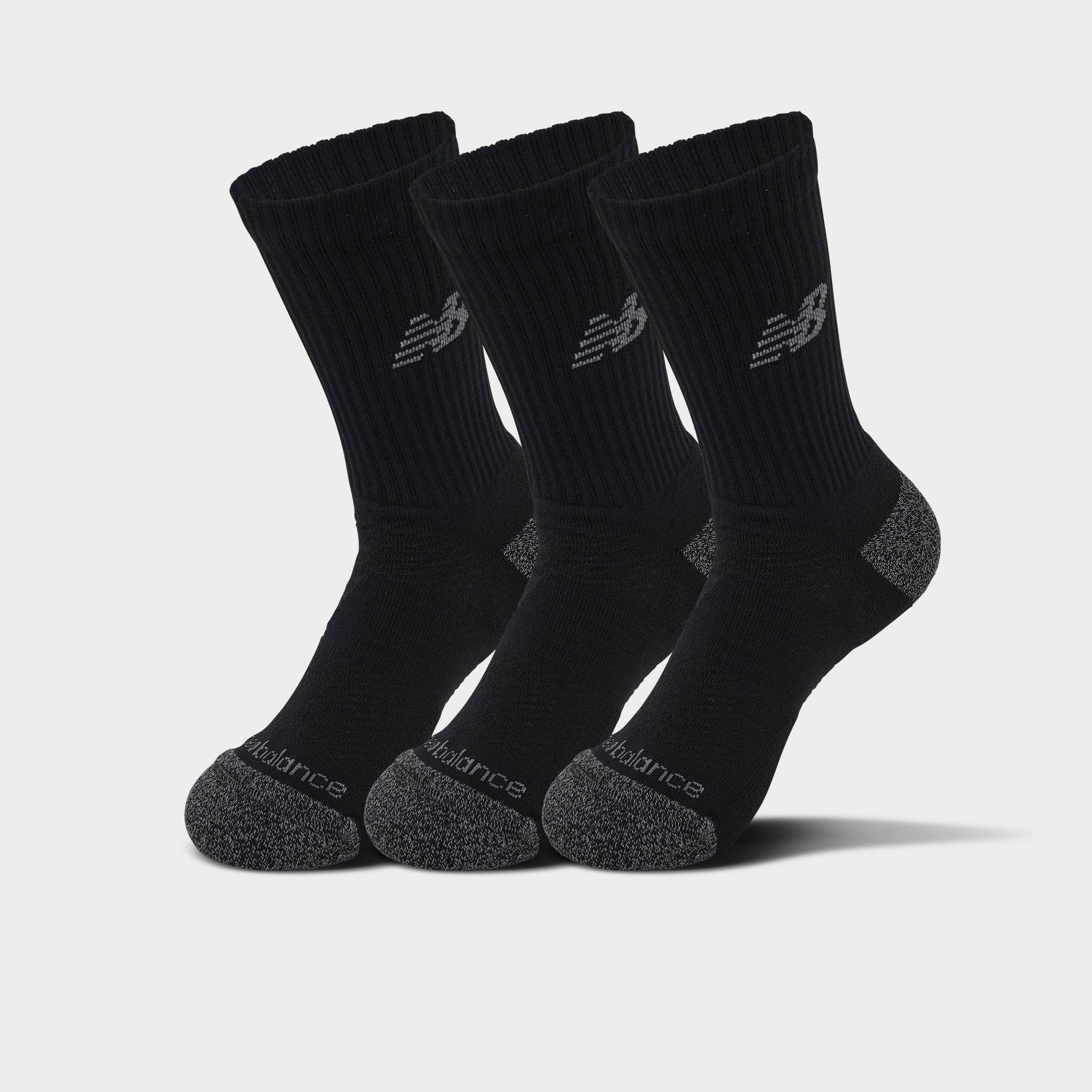 New Balance Active Crew Socks (3-Pack) in Core Black Size: Medium