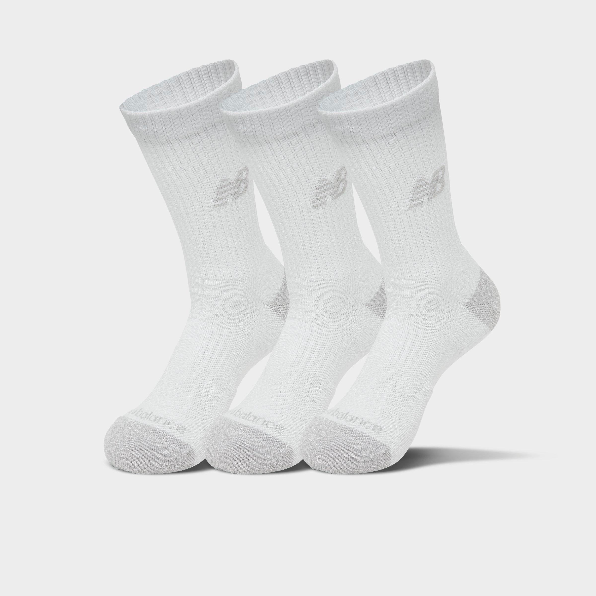 New Balance Active Crew Socks (3-Pack) in Core White Size: Medium