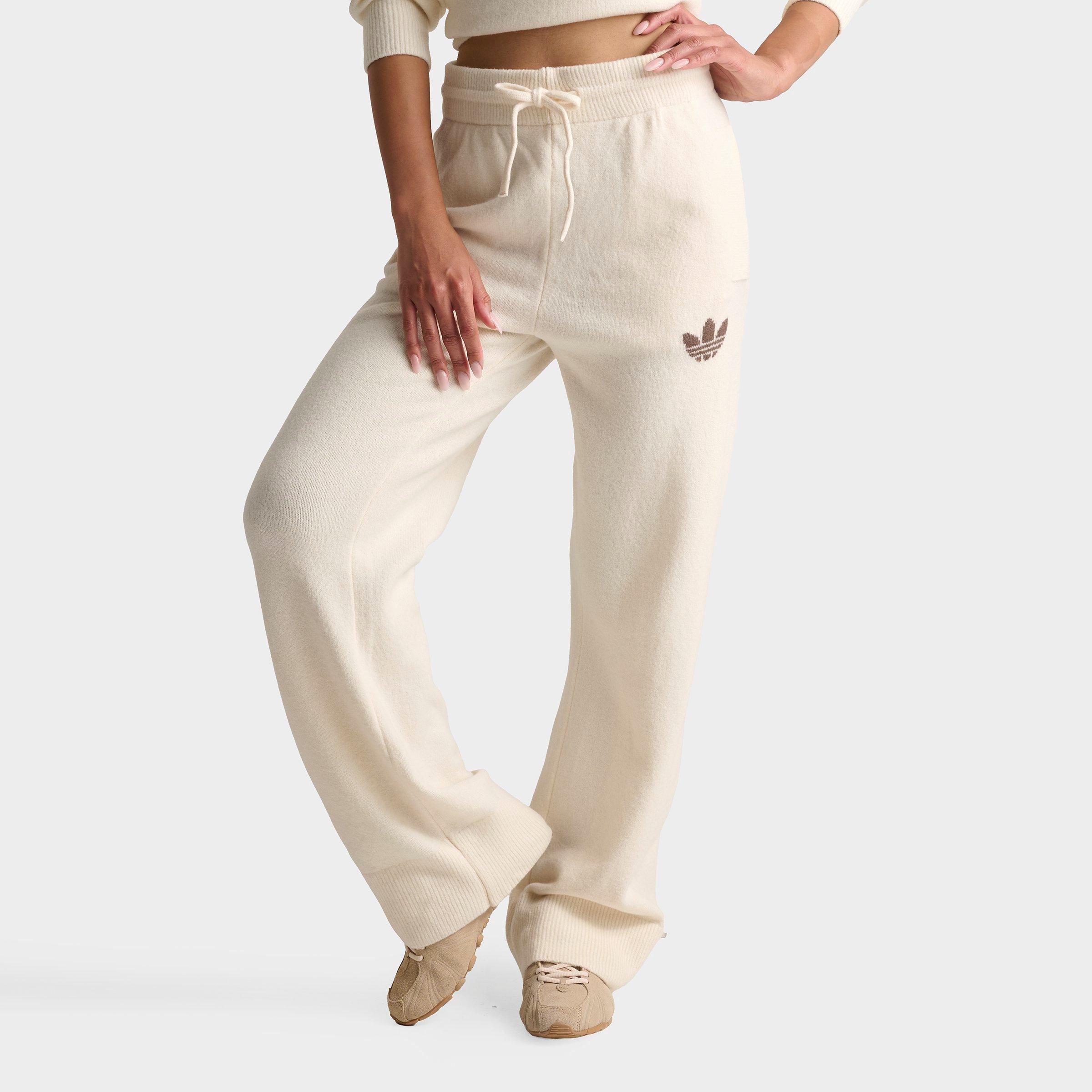 adidas Women's Originals Essentials Knitted Pants in Wonder White Size: Small