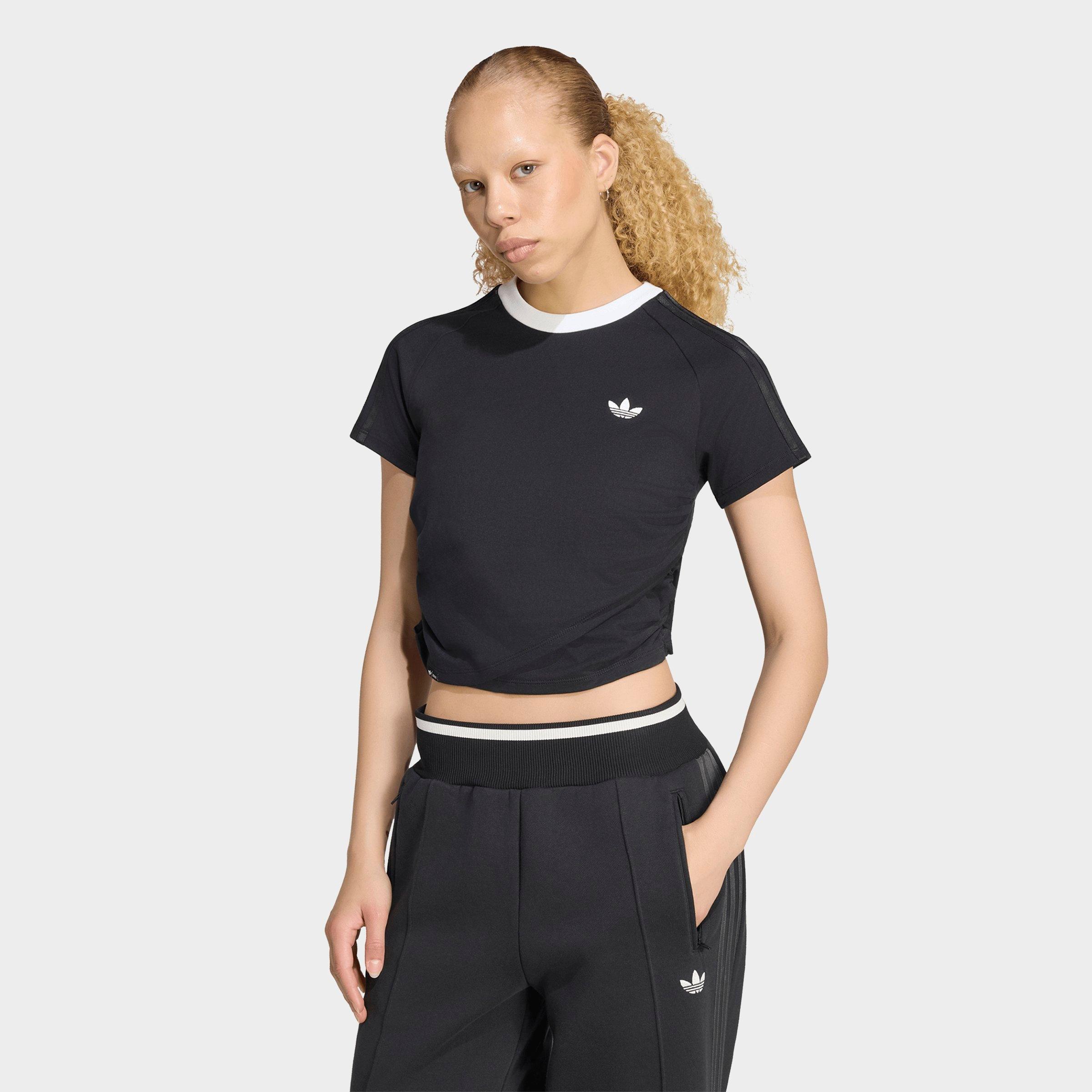 adidas Women's Originals x Jennie adiluna Layered T-Shirt in Black Size: Medium