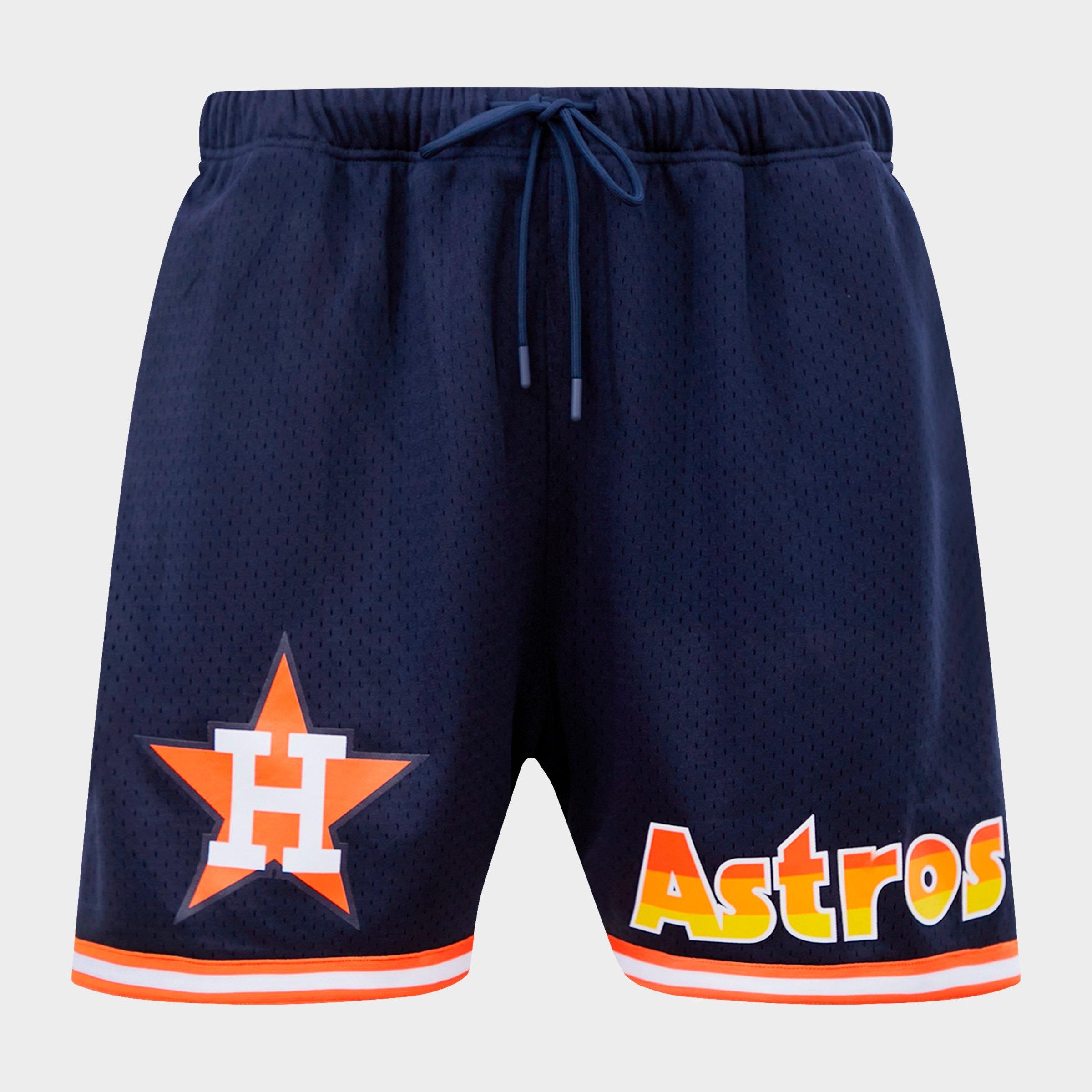 Pro Standard Men's Houston Astros MLB Classic Mesh Shorts in Midnight Navy/Orange Size: Large