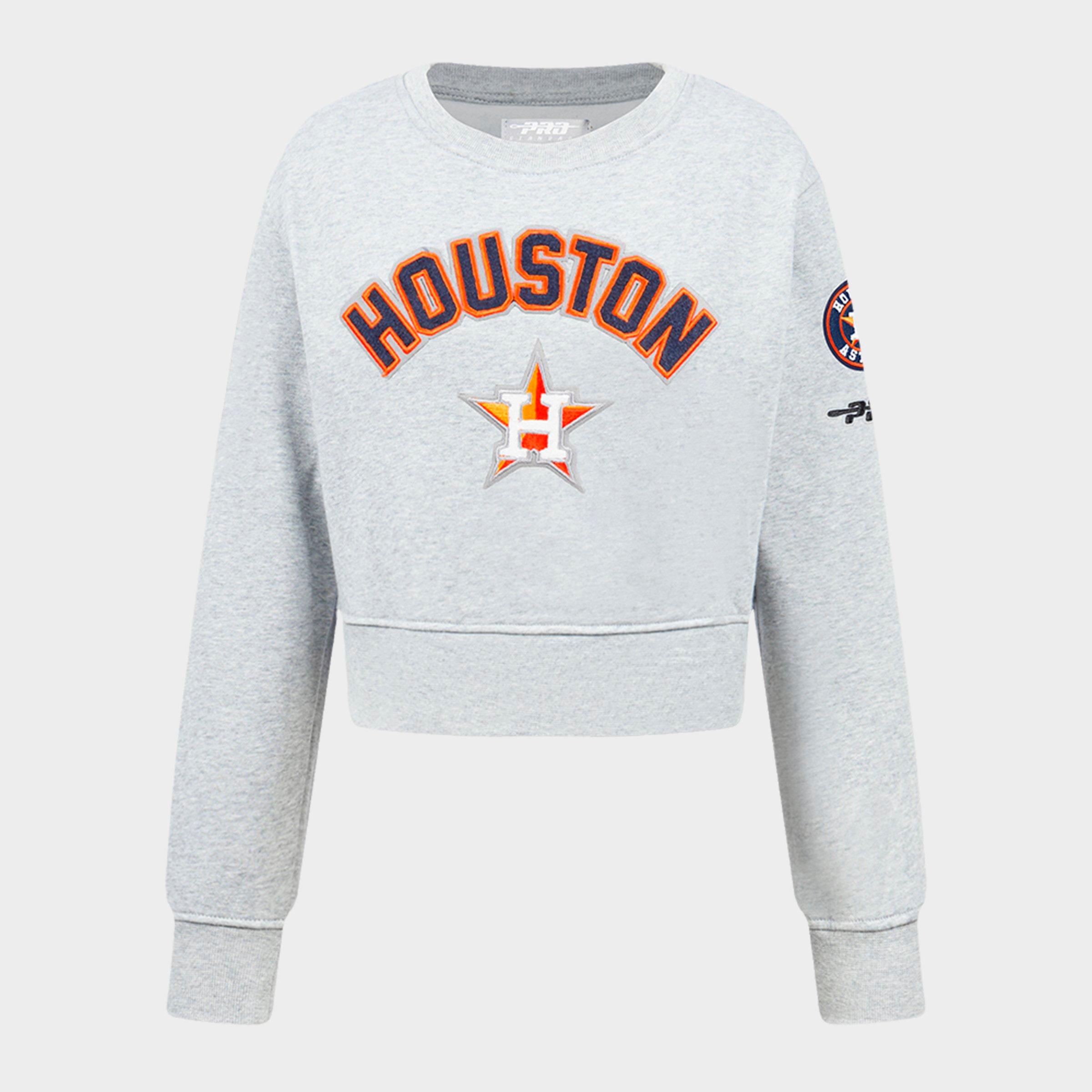 Pro Standard Girls Little Kids Houston Astros MLB Classic Fleece Crewneck Sweatshirt