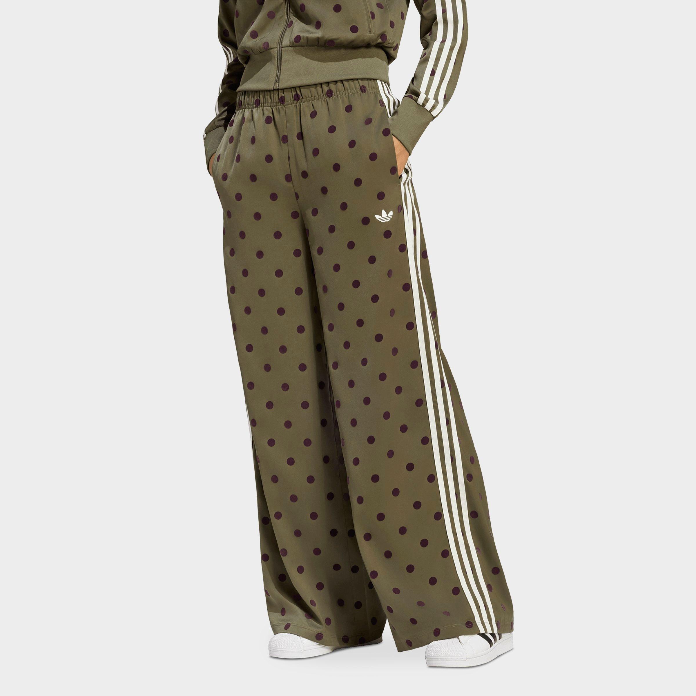 adidas Women's Originals Firebird Polka Dot Satin Wide-Leg Track Pants