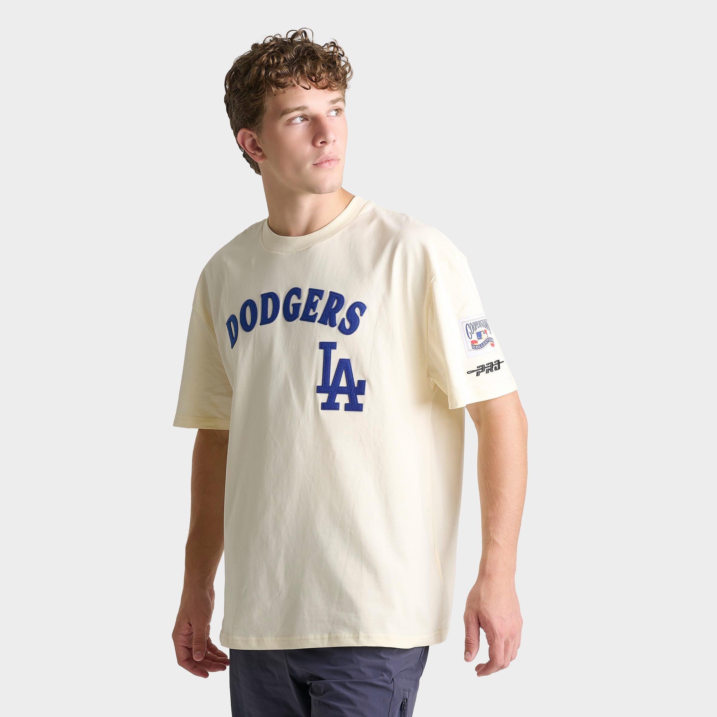 Pro Standard Men's Los Angeles Dodgers MLB First Team T-Shirt in Cream Size: Small