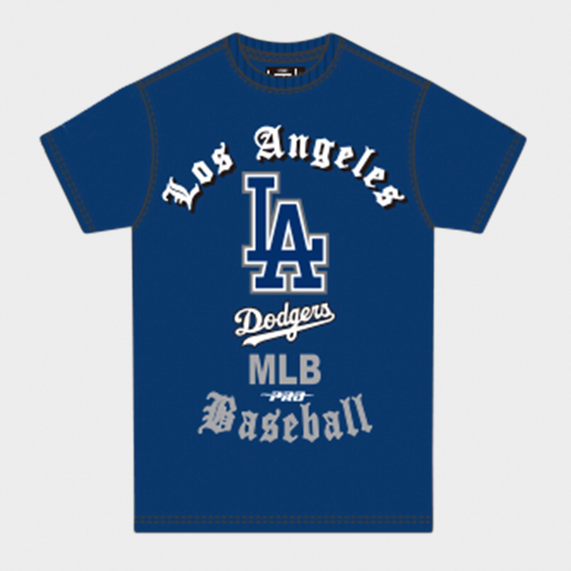 Pro Standard Men's Los Angeles Dodgers MLB Old English T-Shirt in Dodger Blue Size: Medium