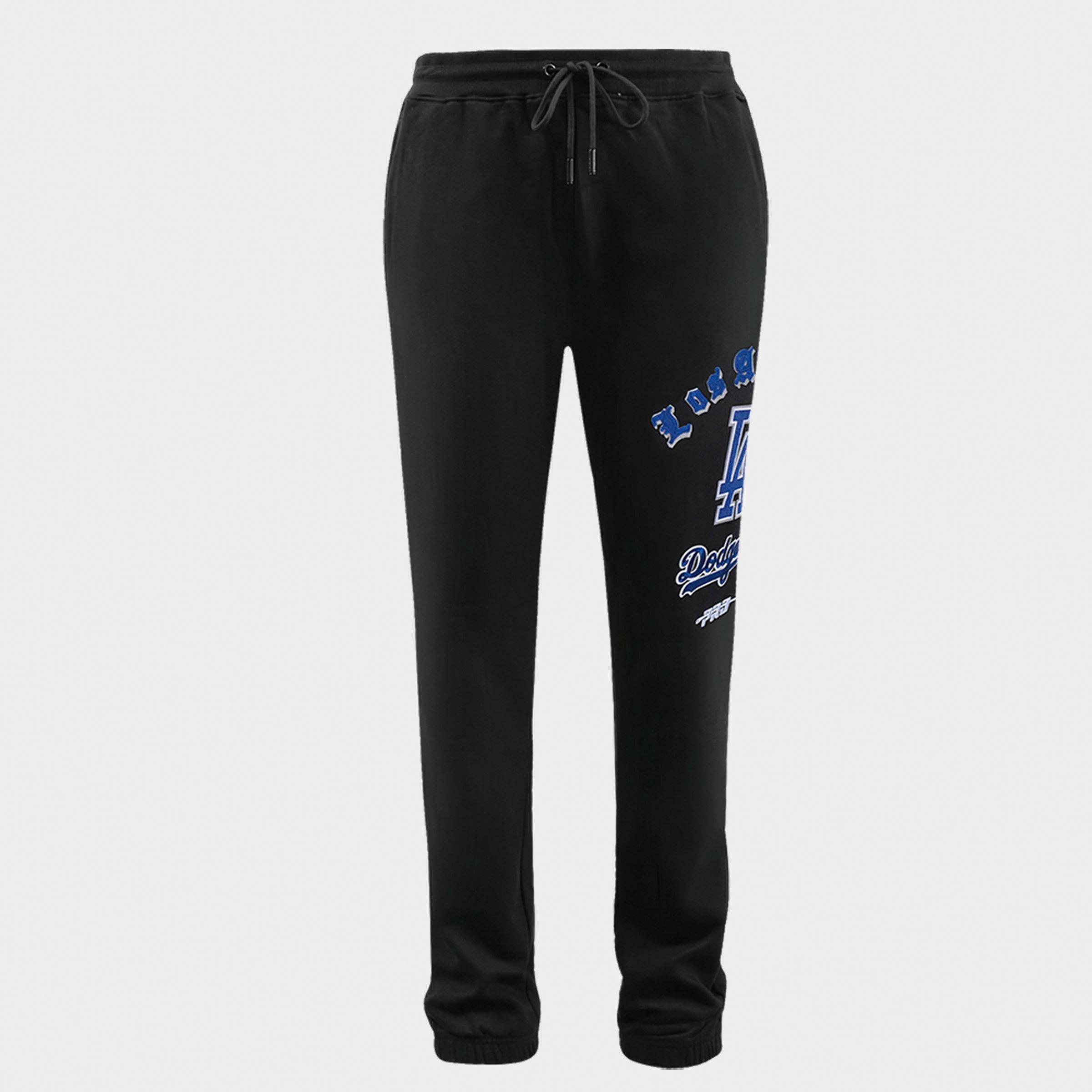 Pro Standard Men's Los Angeles Dodgers MLB Old English Fleece Sweatpants in Black Size: 3XL