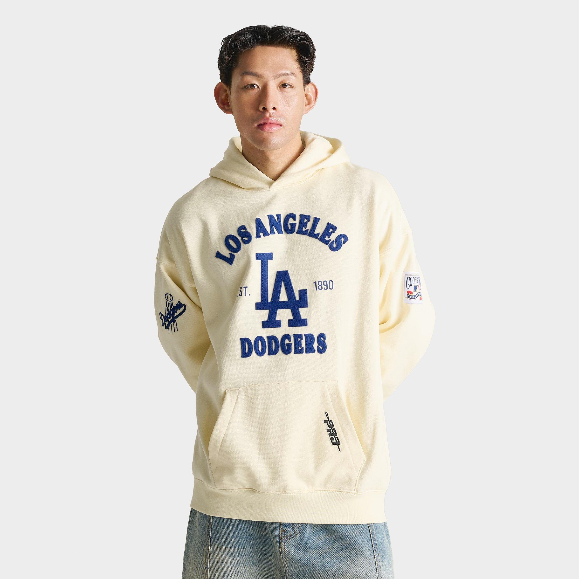 Pro Standard Men's Los Angeles Dodgers MLB First Team Fleece Crewneck Sweatshirt in Cream Size: XL