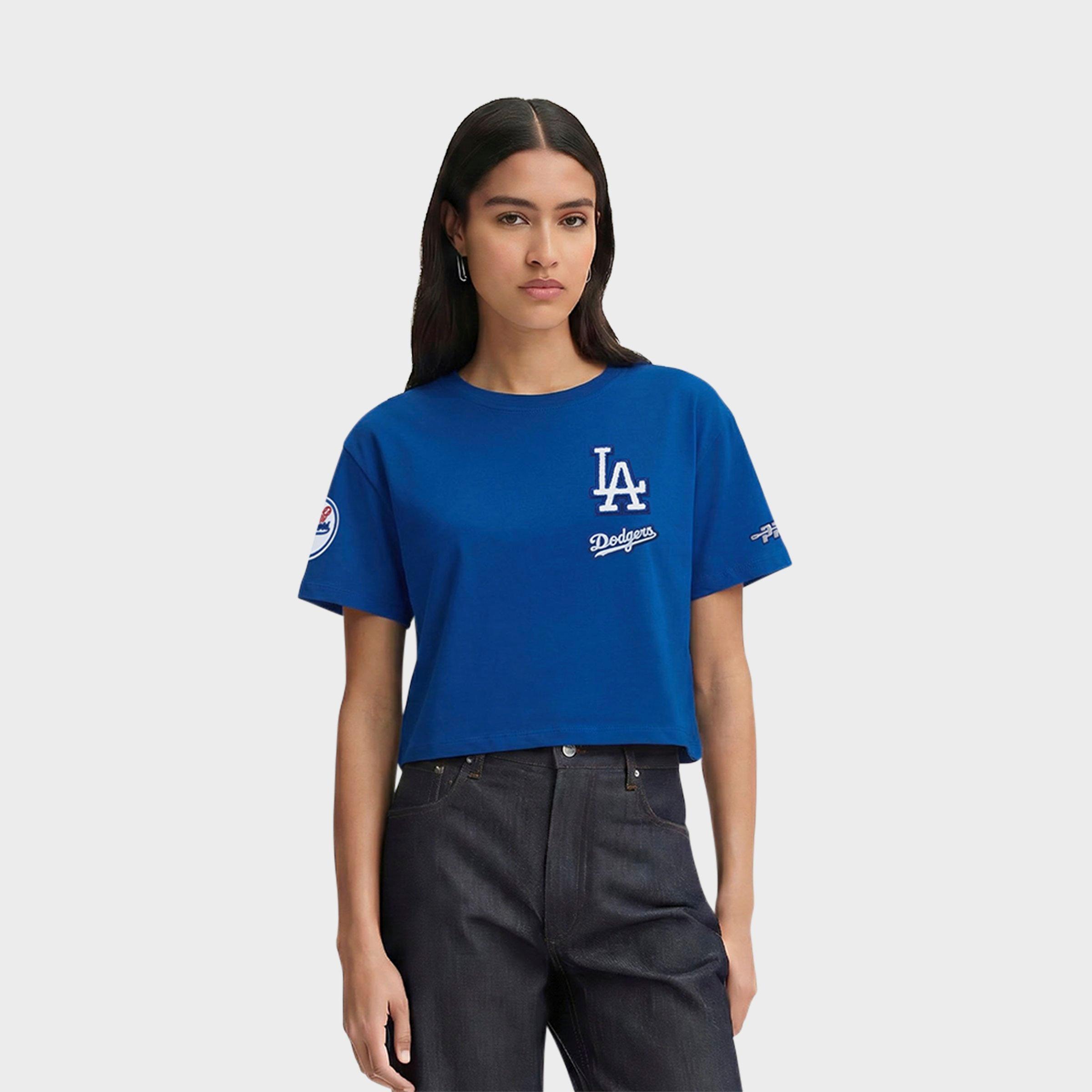 Pro Standard Women's Los Angeles Dodgers MLB Classic Chenille Single Jersey Boxy T-Shirt