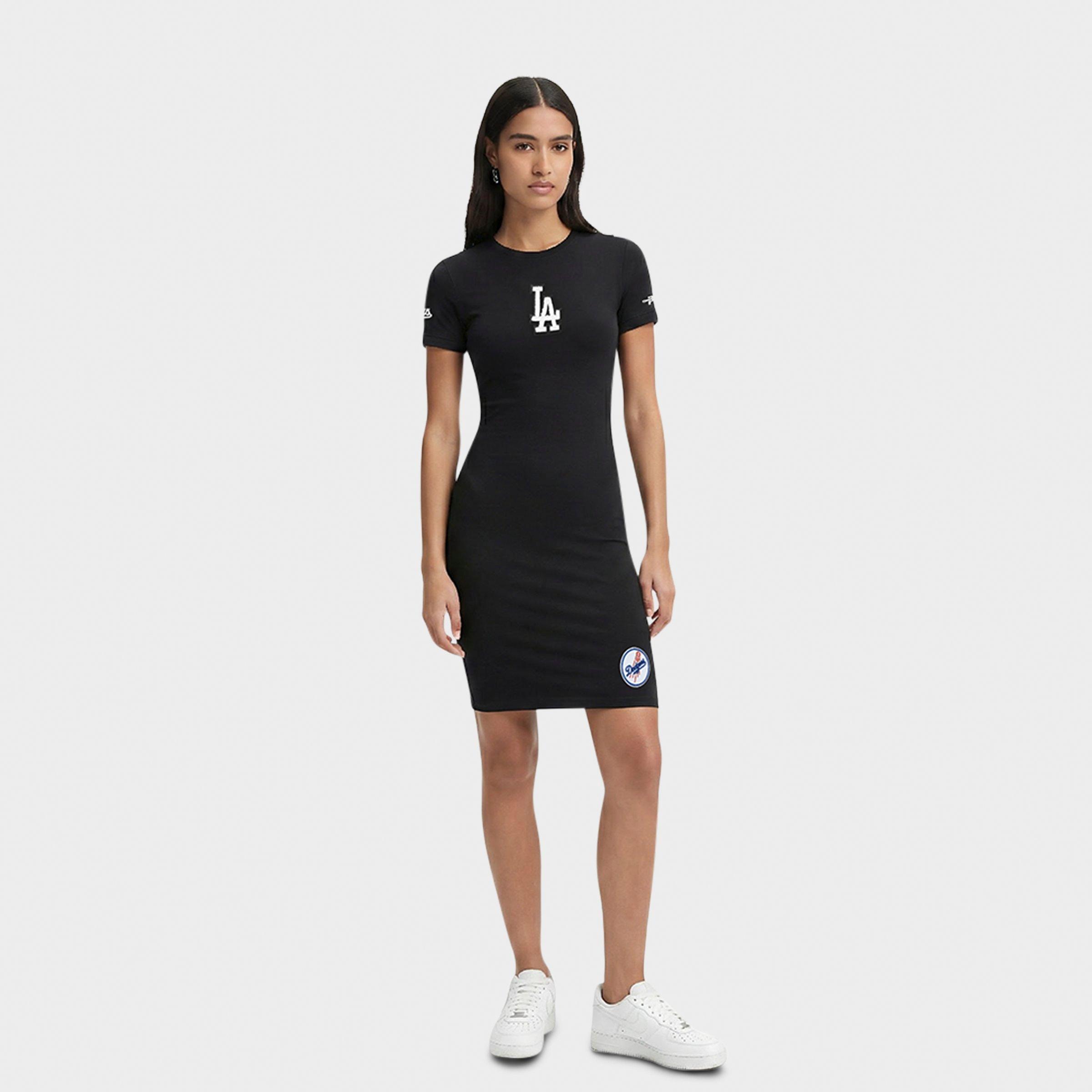 Pro Standard Women's Los Angeles Dodgers MLB Classic Chenille Bodycon Dress in Black Size: Small
