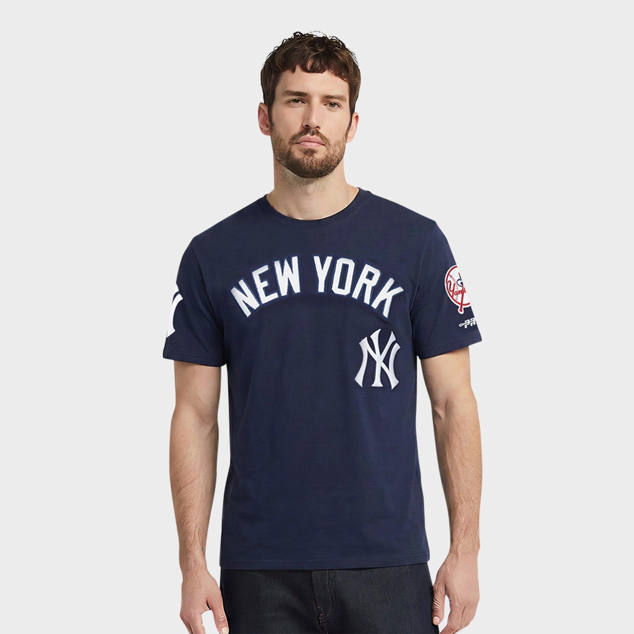 Pro Standard Men's New York Yankees MLB Chenille T-Shirt in Midnight Navy Size: XL