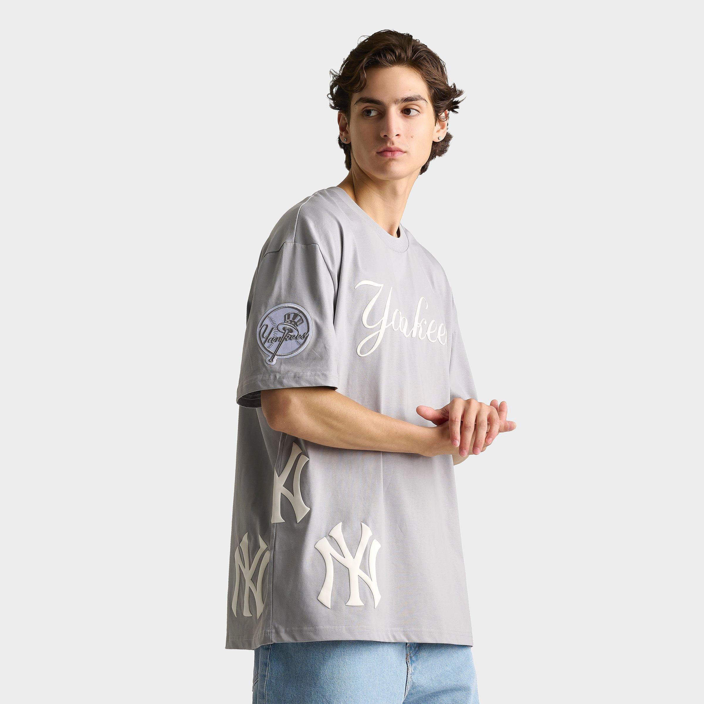 Pro Standard Men's New York Yankees MLB Wordmark T-Shirt in Core Grey Size: Medium