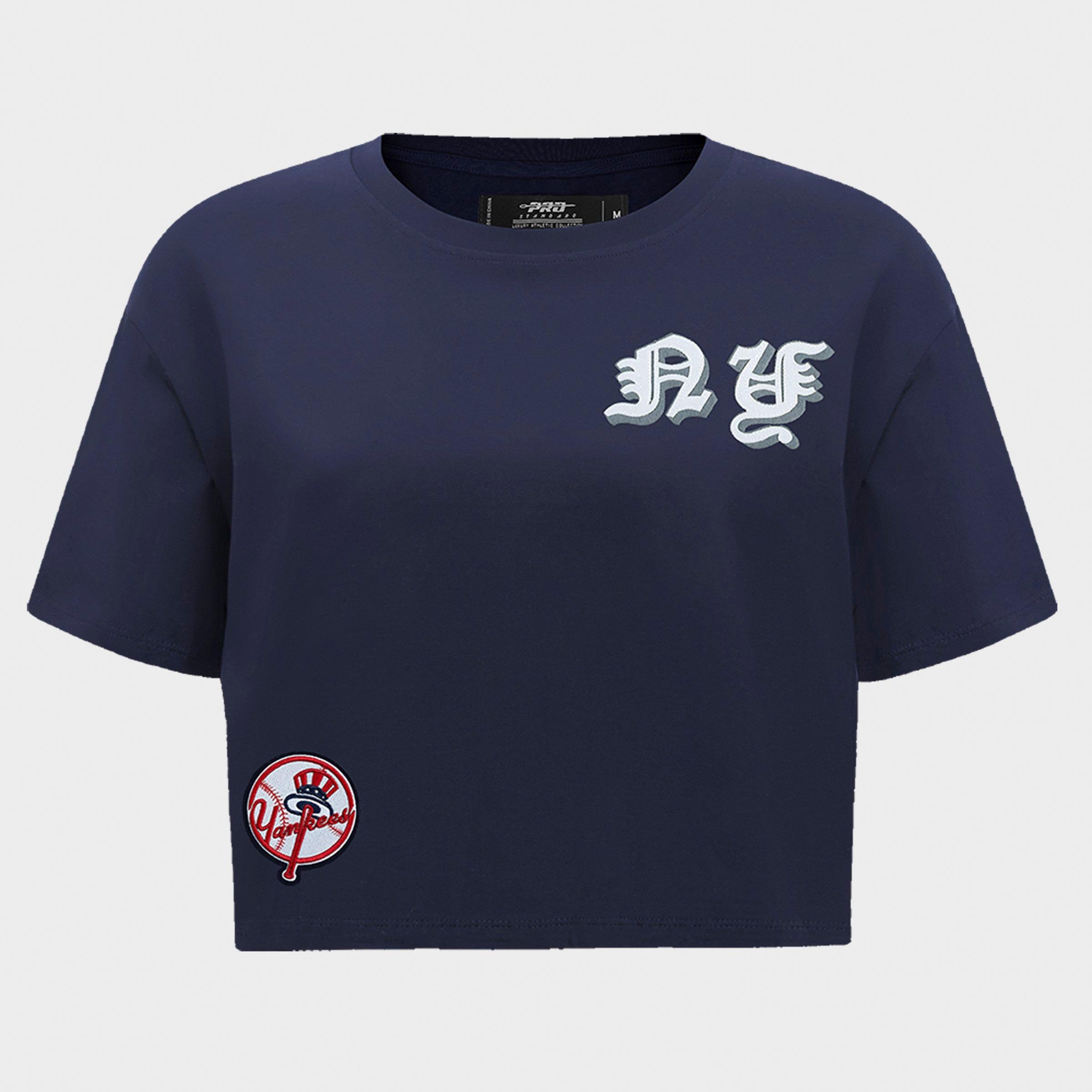 Pro Standard Women's New York Yankees MLB Old English Single Jersey Boxy T-Shirt