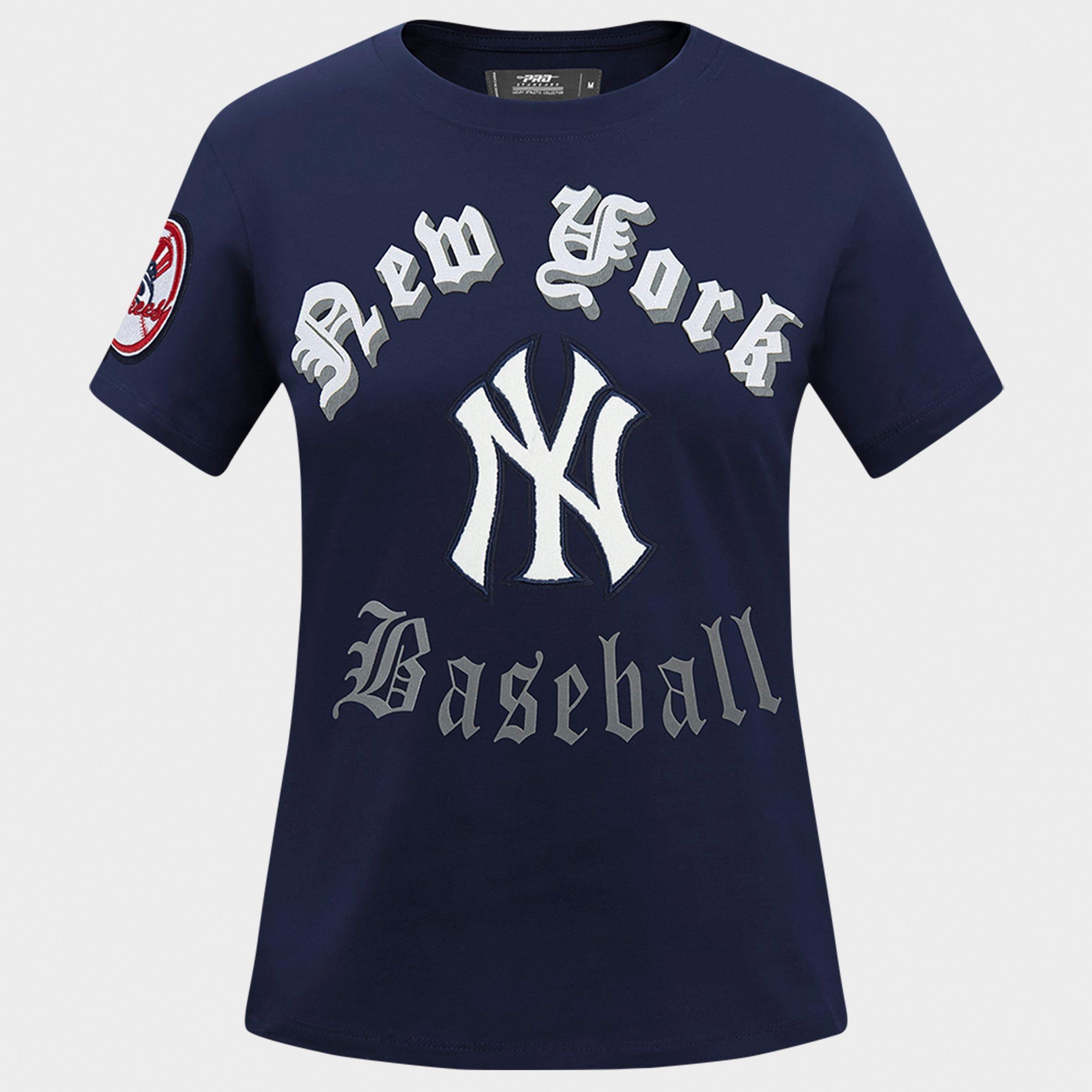 Pro Standard Women's New York Yankees MLB Old English Single Jersey Slim T-Shirt