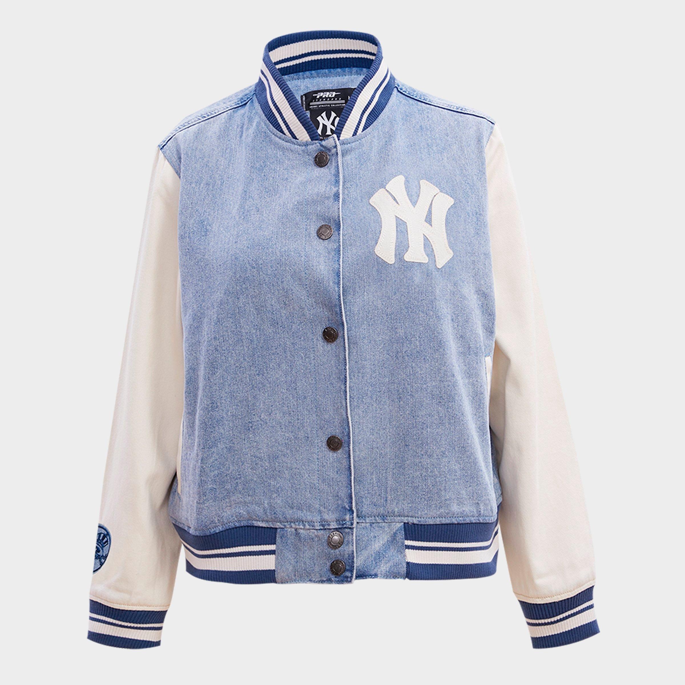 Pro Standard Women's New York Yankees MLB Varsity Blues Denim Varsity Jacket