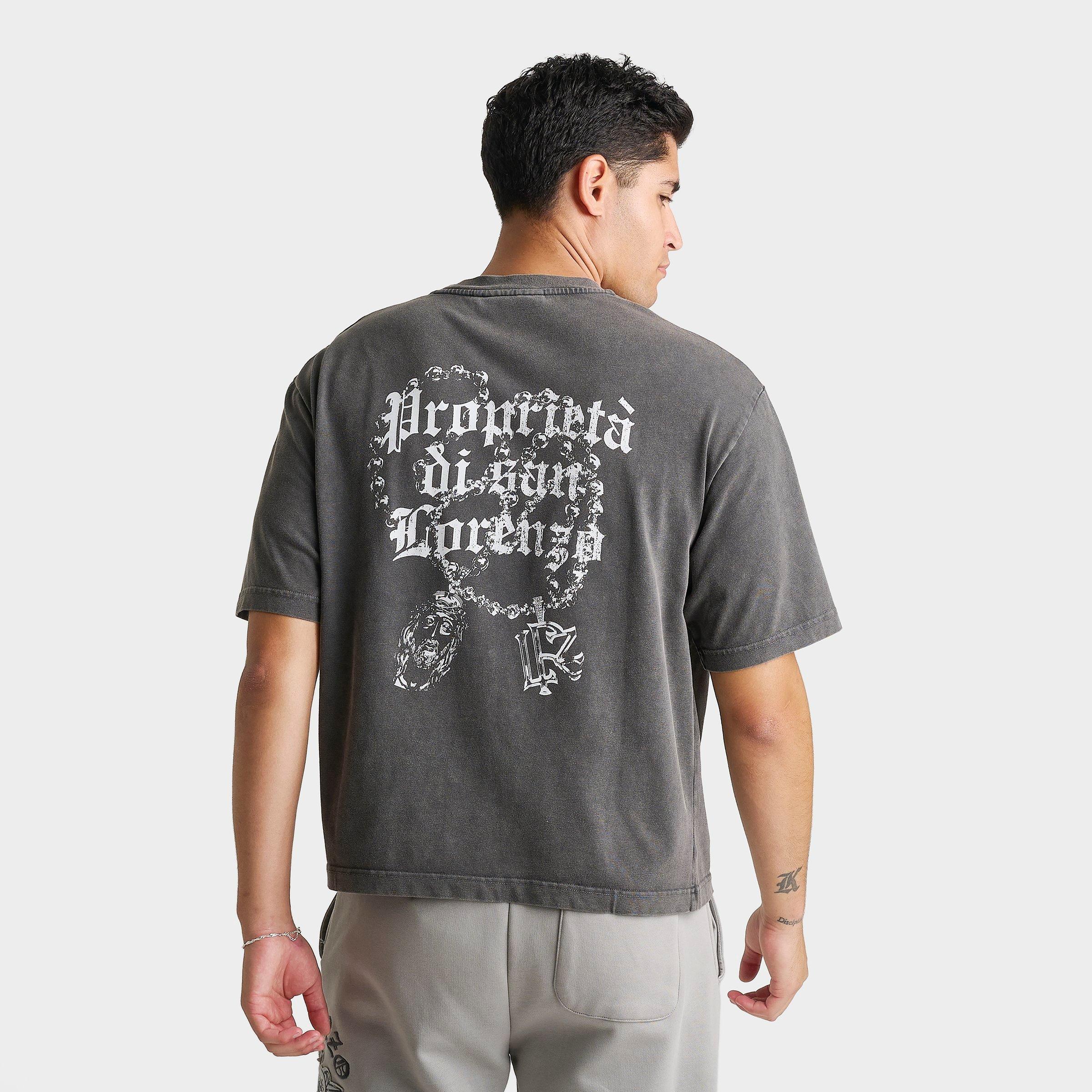 LORENZO Men's San T-Shirt in Black Wash Size: Large