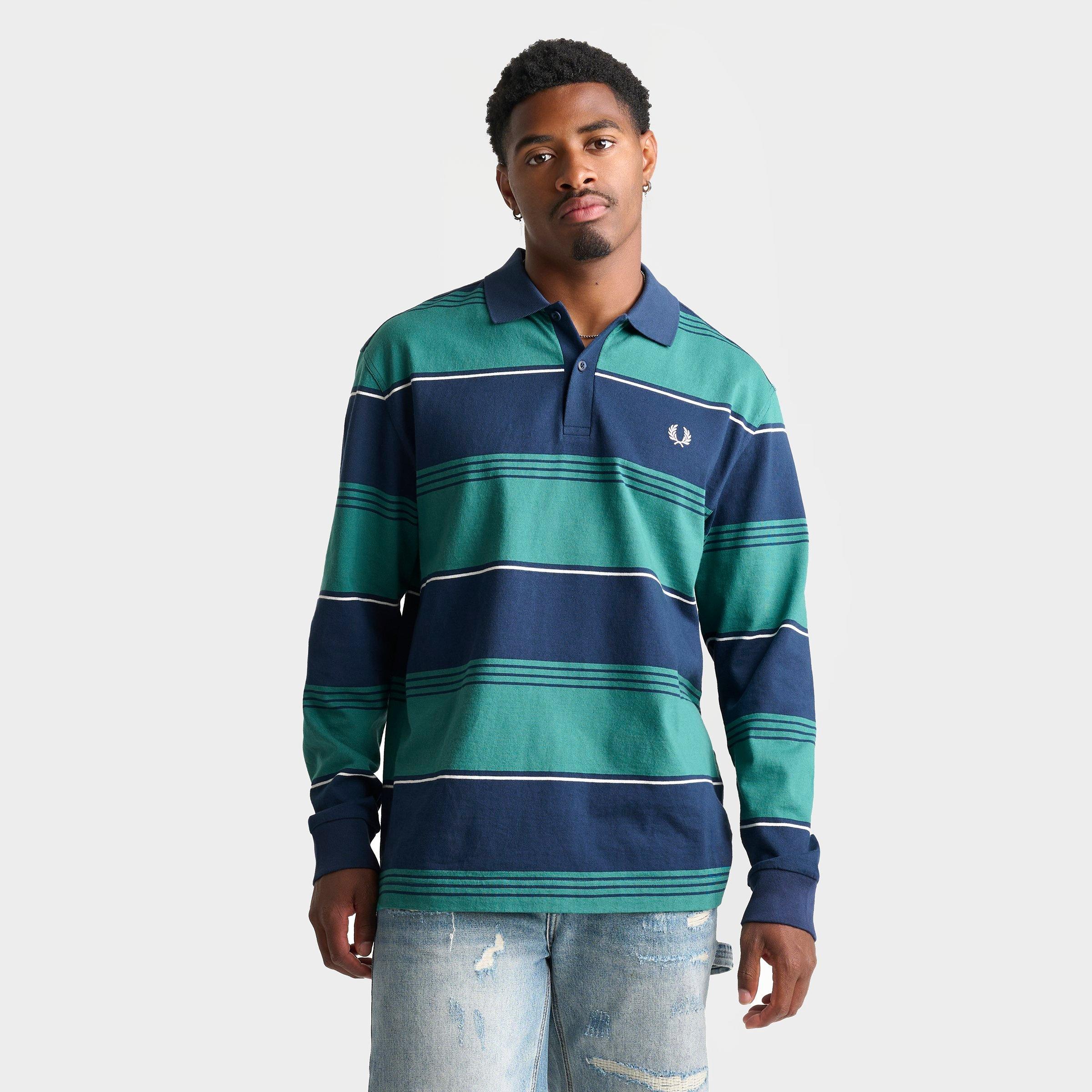 Men's Fred Perry Heavyweight Striped Long-Sleeve Polo Shirt