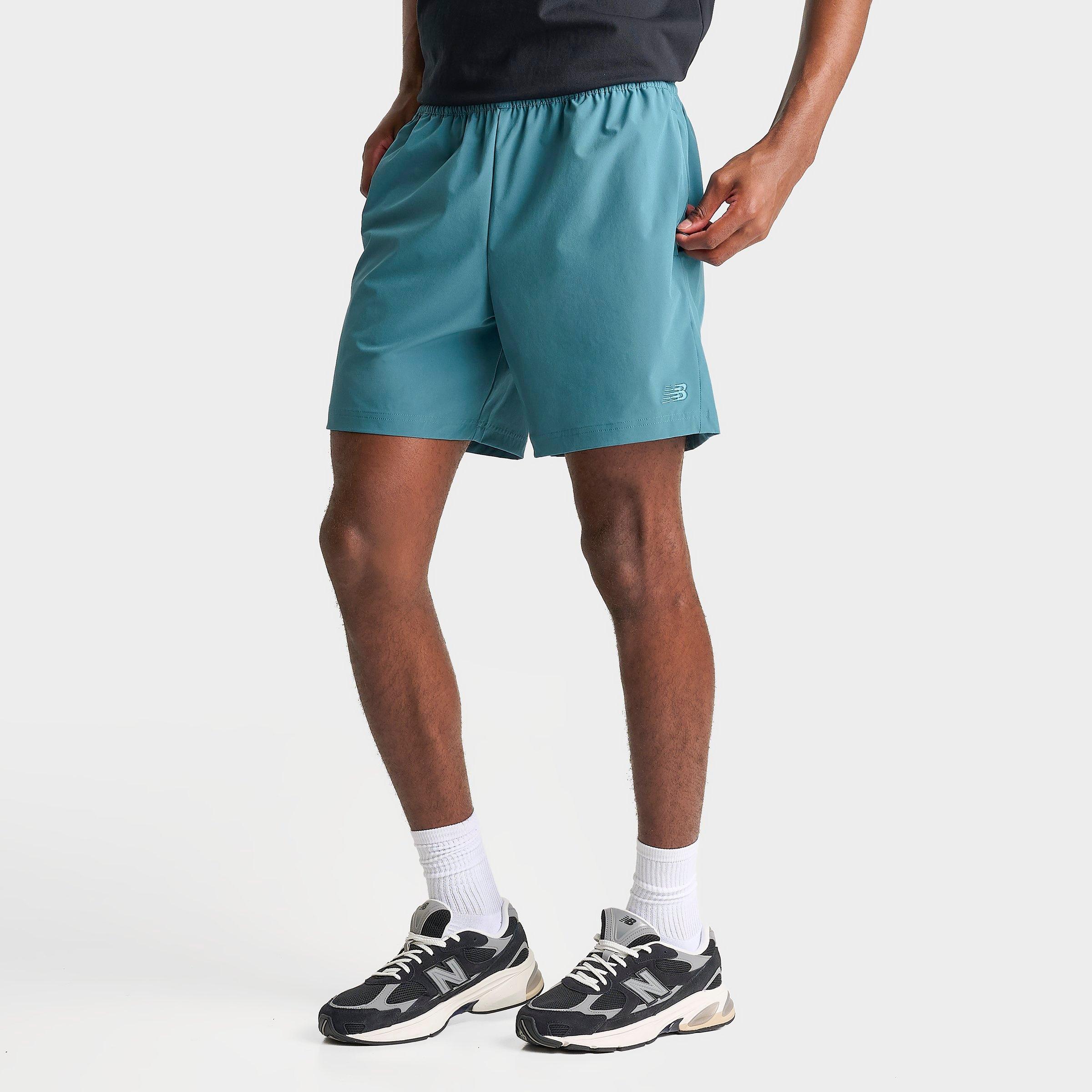 New Balance Mens Athletics 7 Stretch-Woven Shorts in Big Teal Size: Medium