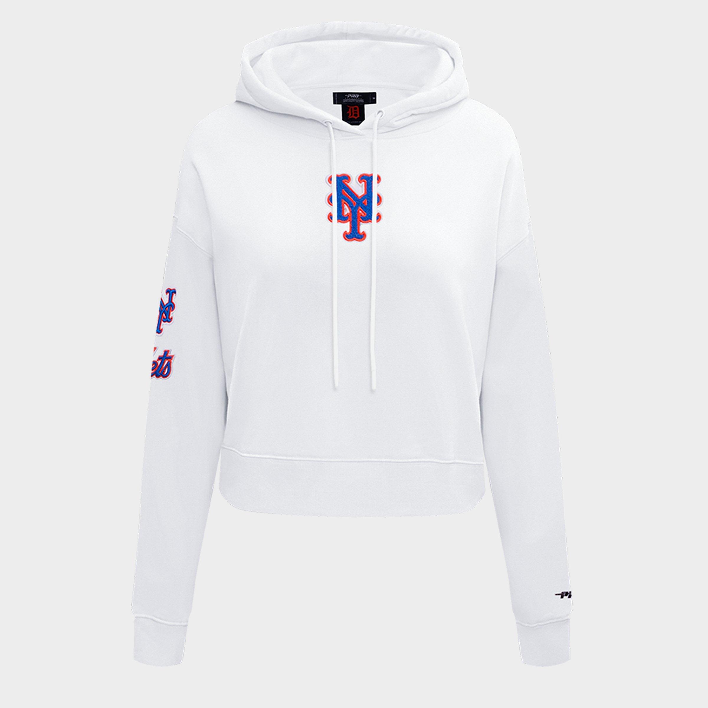 Pro Standard Women's New York Mets MLB Classic Fleece Cropped Pullover Hoodie