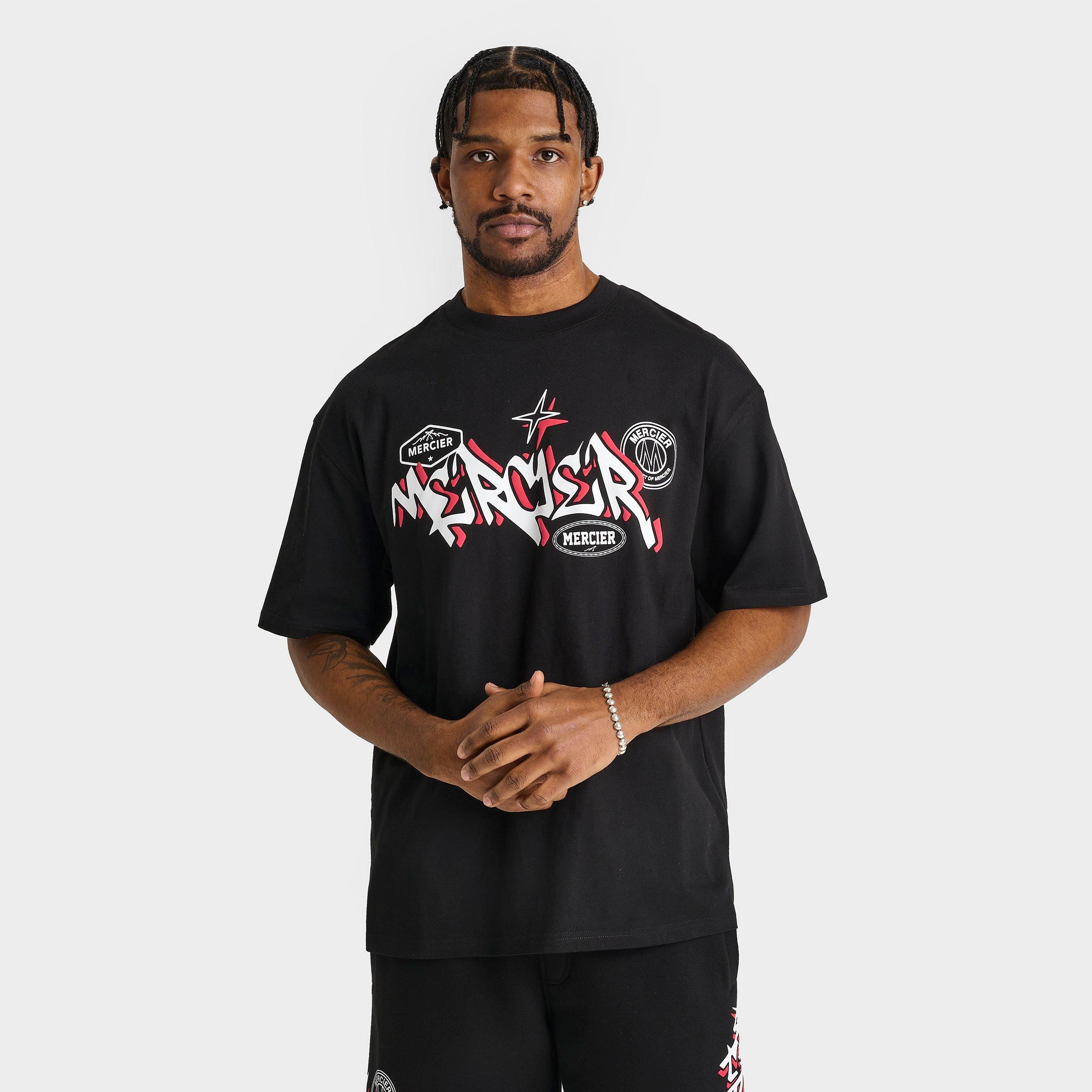 MERCIER Men's Stinger T-Shirt in Black/Red Size: Small