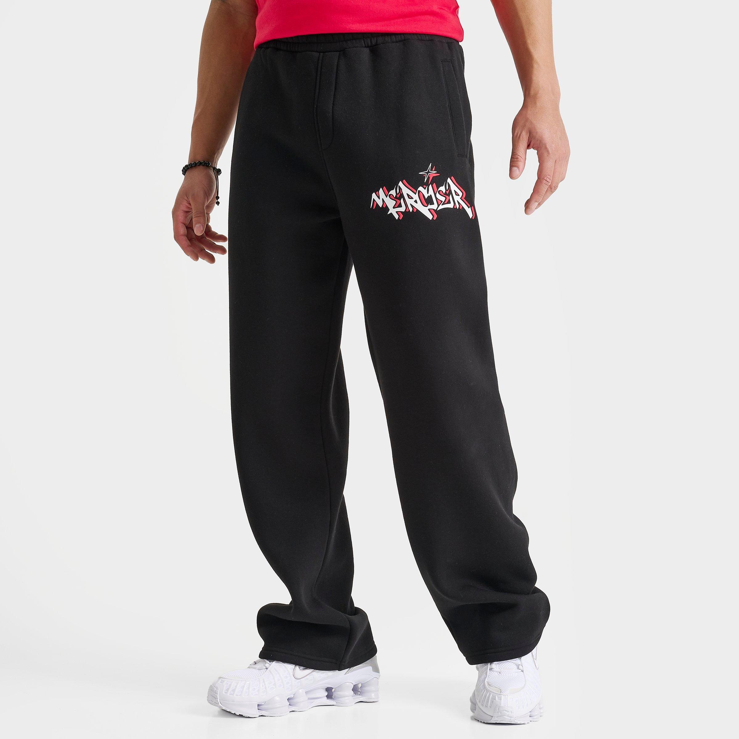MERCIER Men's Stinger Fleece Sweatpants in Black/Red Size: Small