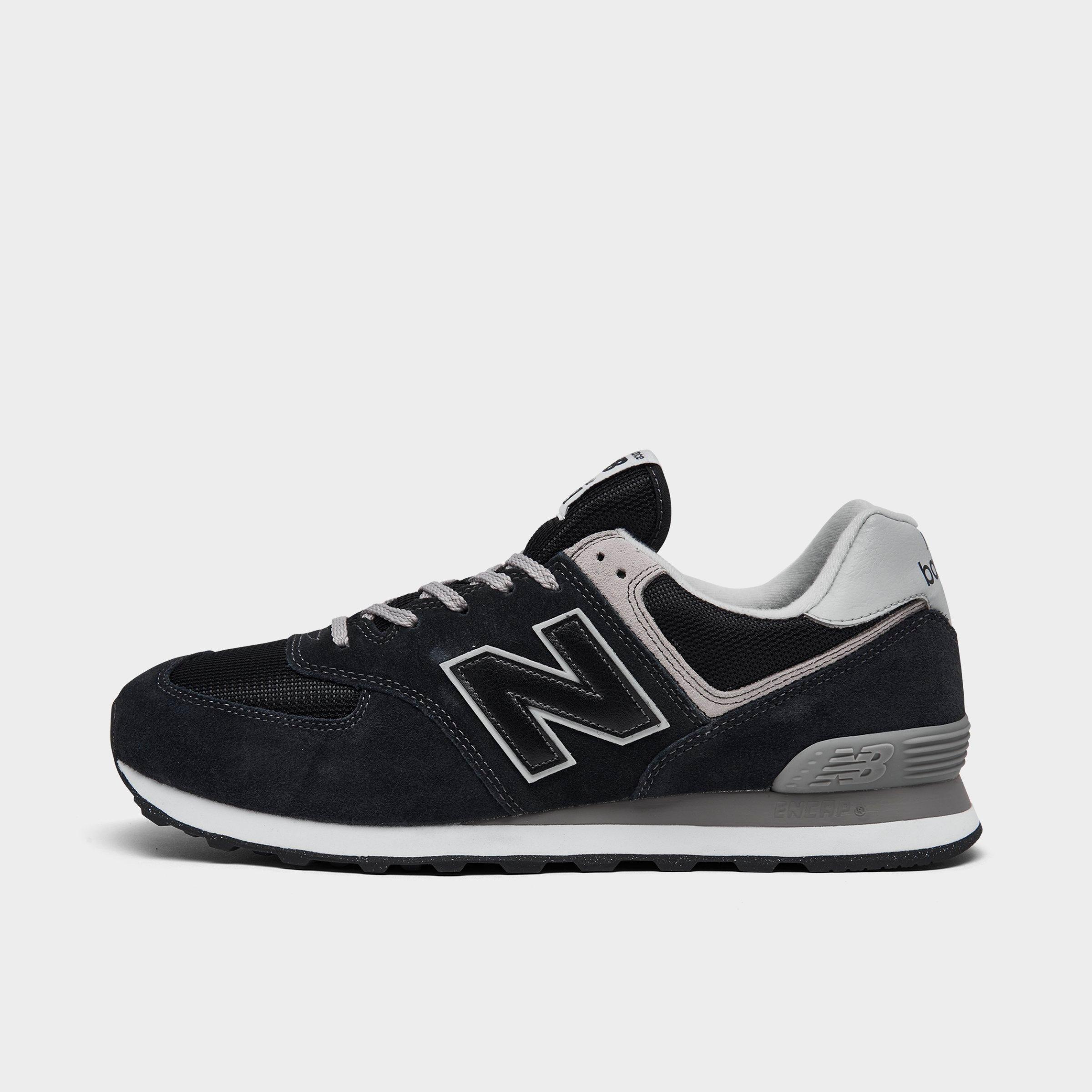 New Balance Men's 574 Core Casual Shoes in Black/White Size: 7.5