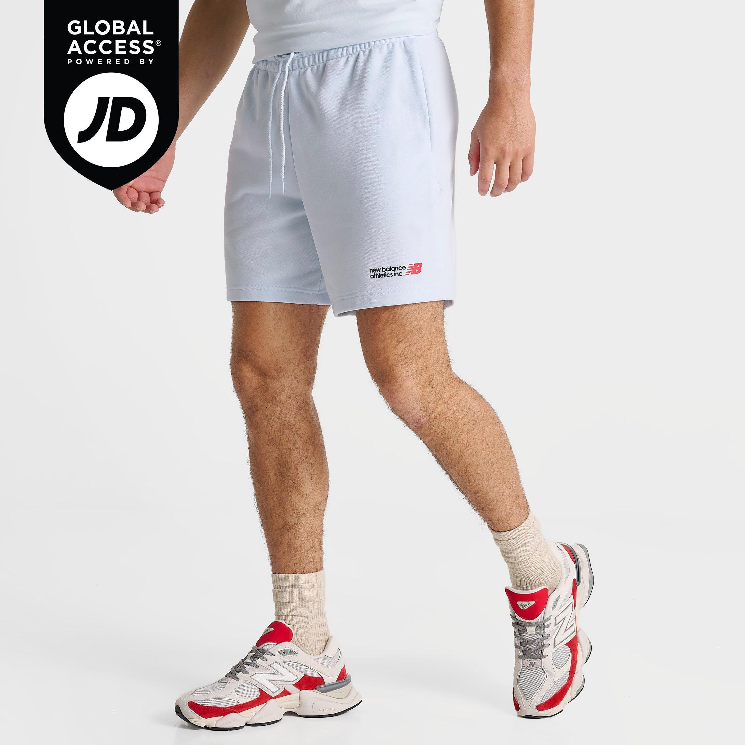 New Balance Men's Athletics French Terry Shorts in Ice Blue Size: Small