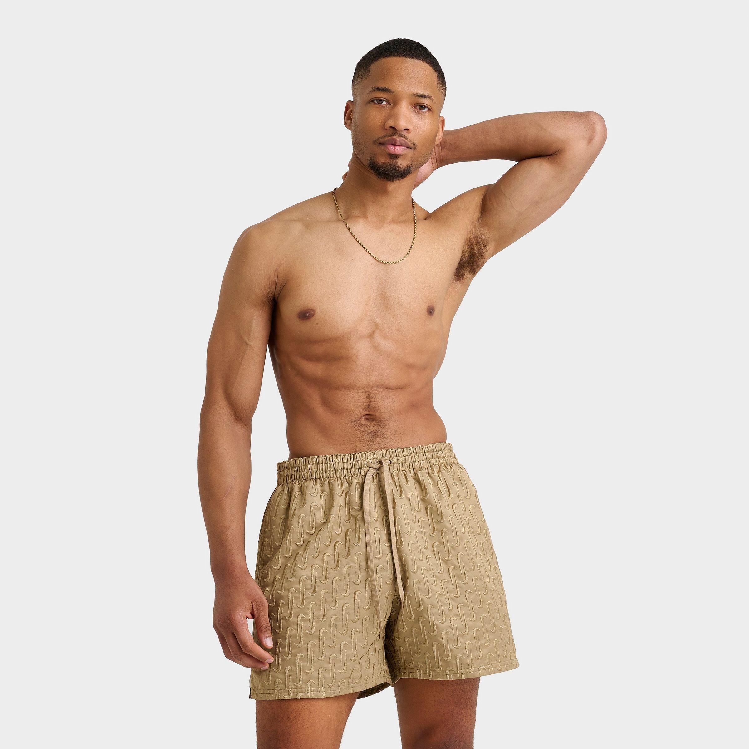 Men's Nike Swim Breaker Swoosh Link Lined Volley Swim Shorts