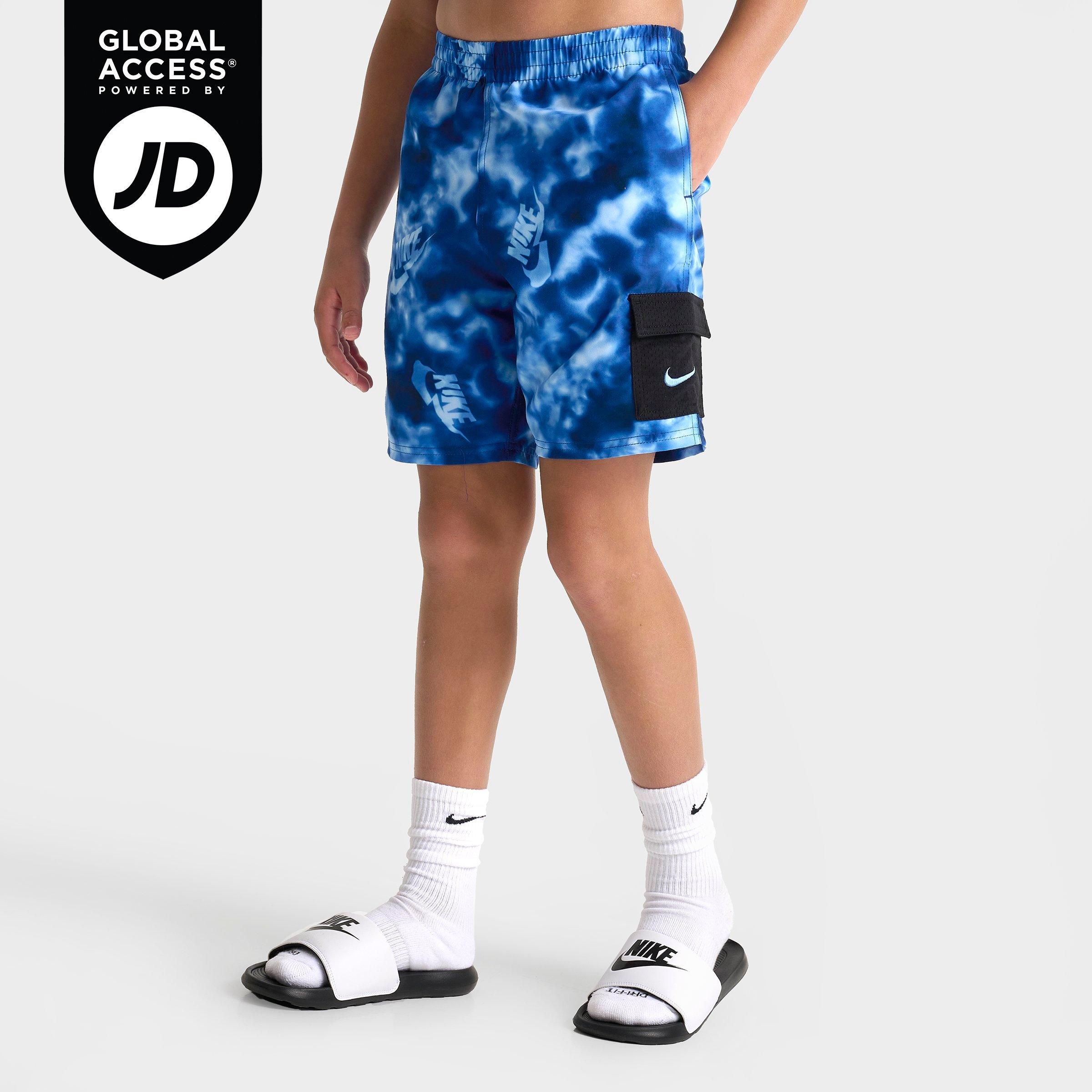 Nike Kids Swim Voyage Lined Cargo Swim Shorts in Blue Size: Small