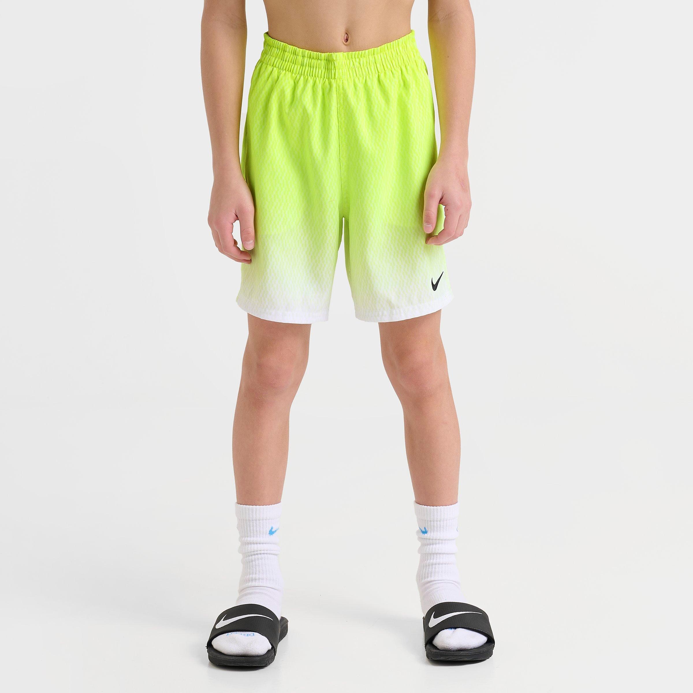 Nike Kids Fade Lap Swim Shorts in Volt/White Size: Small