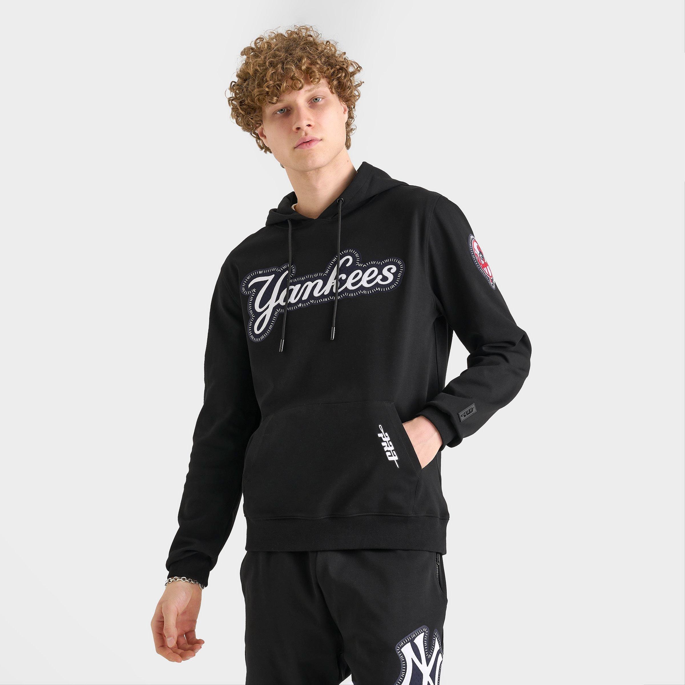 Pro Standard Men's New York Yankees MLB DIY Pick Stitch Pullover Hoodie in Black Size: Large
