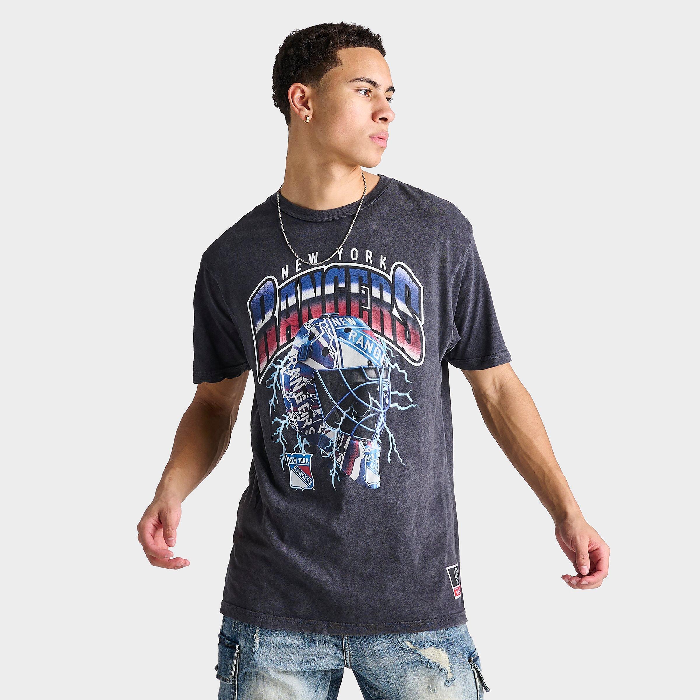 Men's Mitchell & Ness New York Rangers NHL Crease Lightning Graphic T-Shirt