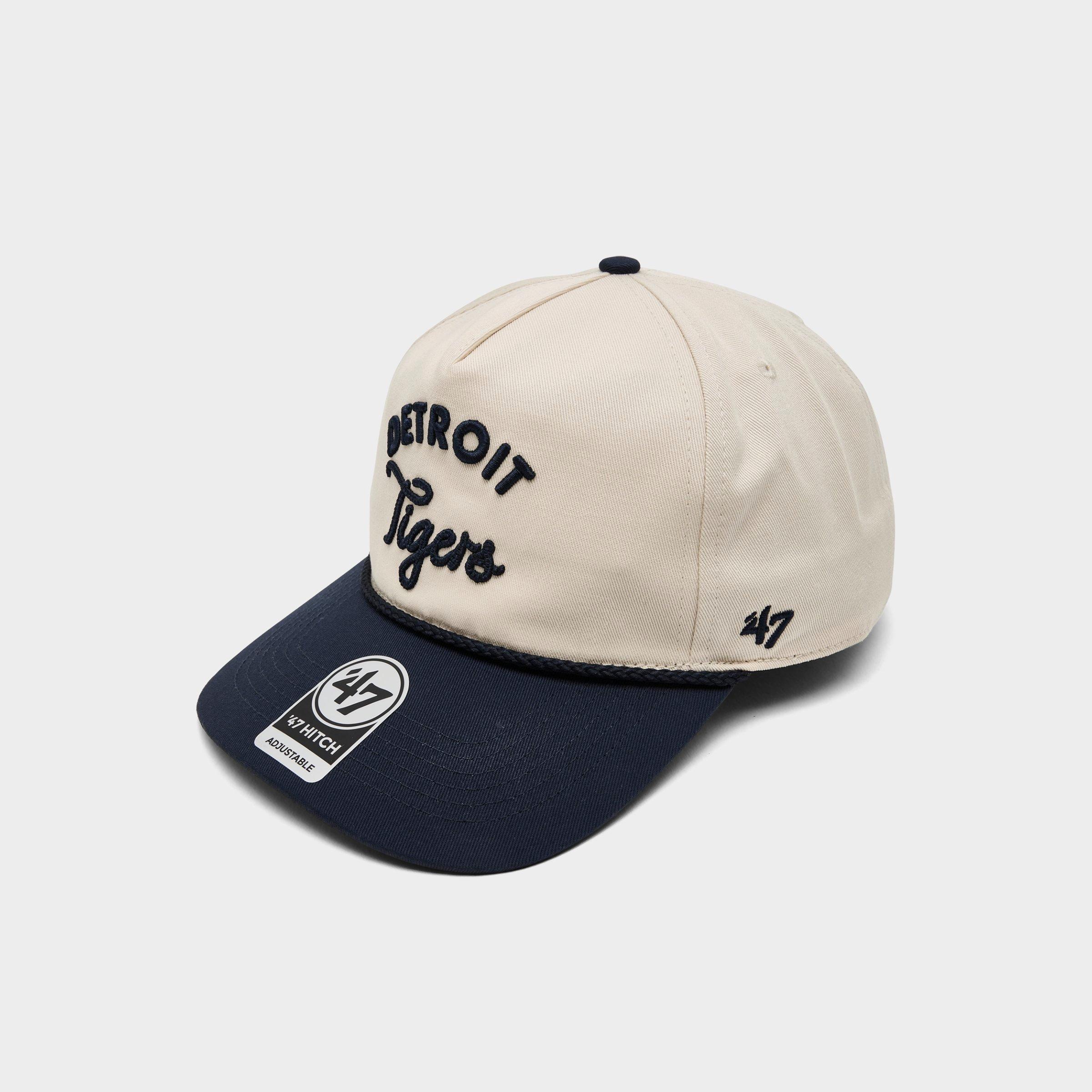 47 Brand '47 Detroit Tigers MLB Rope Script Hitch Snapback Hat in Natural/Navy