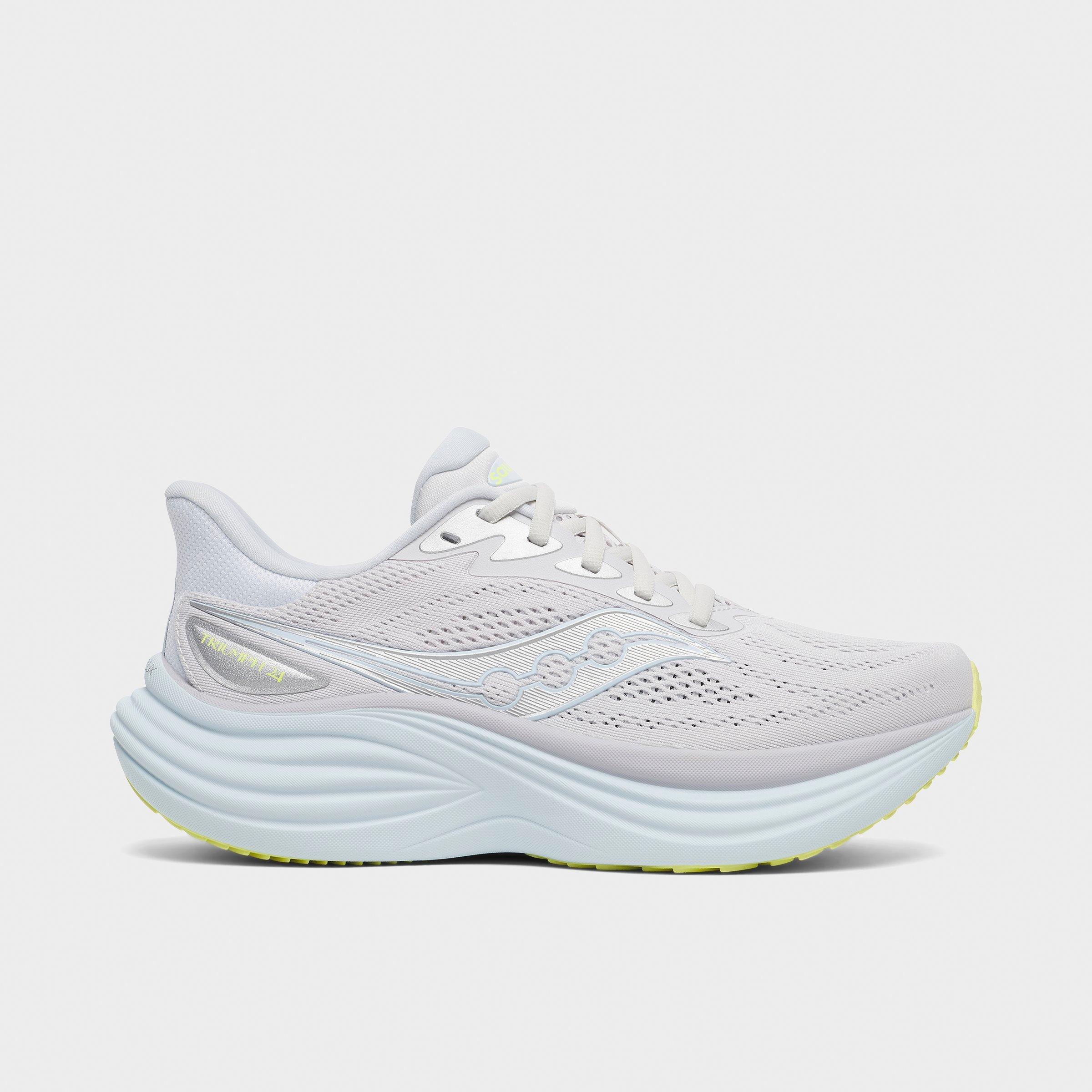 Saucony Women's Triumph 24 Running Shoes (Wide Width) in Fog/Ice Melt Size: 7.0