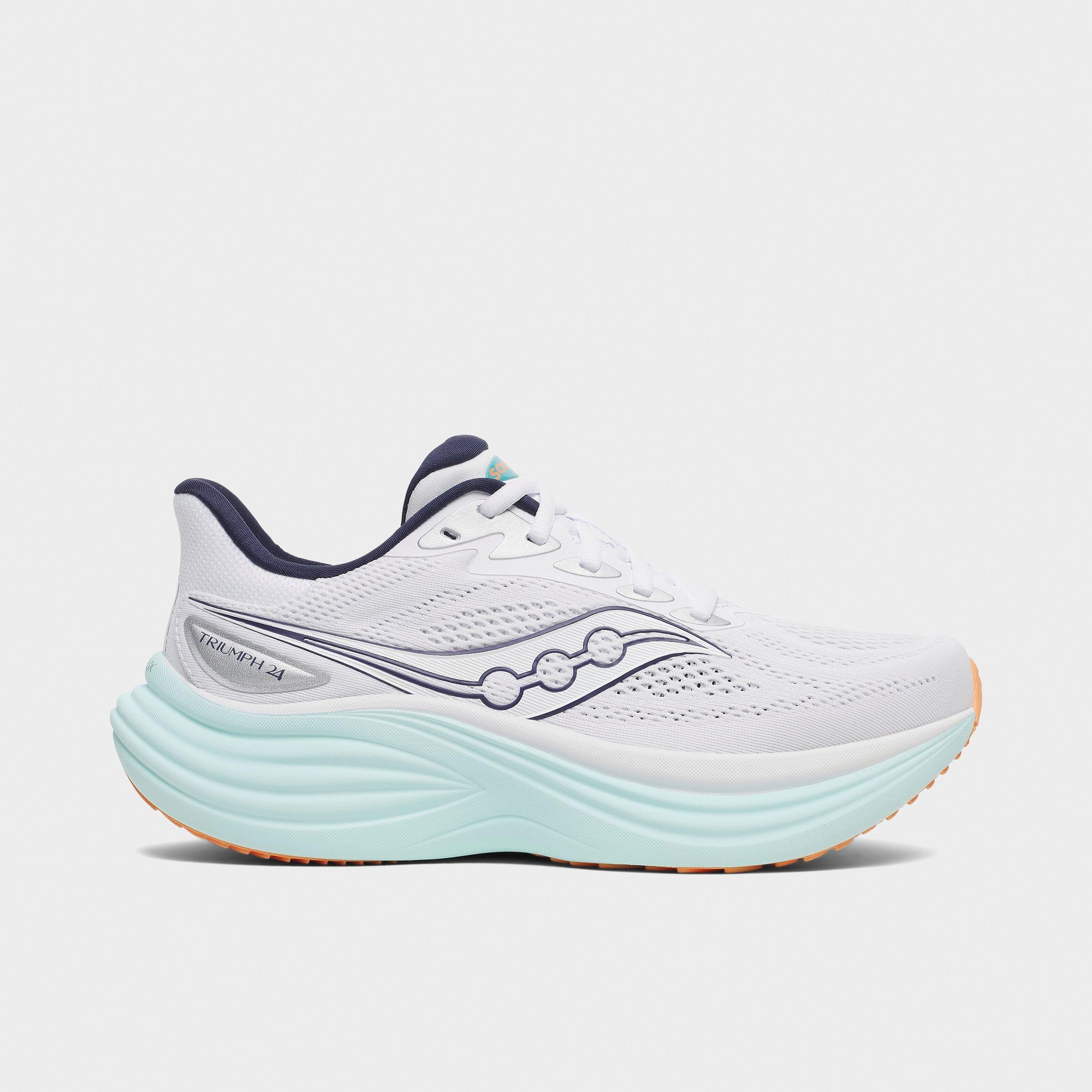 Saucony Women's Triumph 24 Running Shoes in White/Spa Size: 5.0