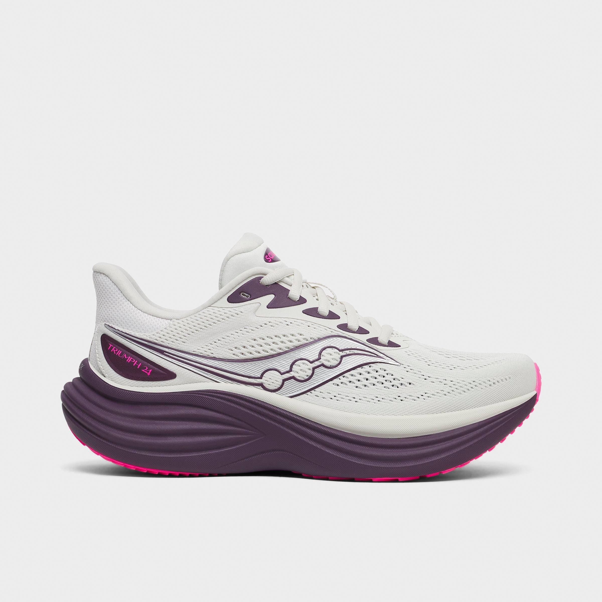 Saucony Women's Triumph 24 Running Shoes in Quartz/Eggplant Size: 11.0