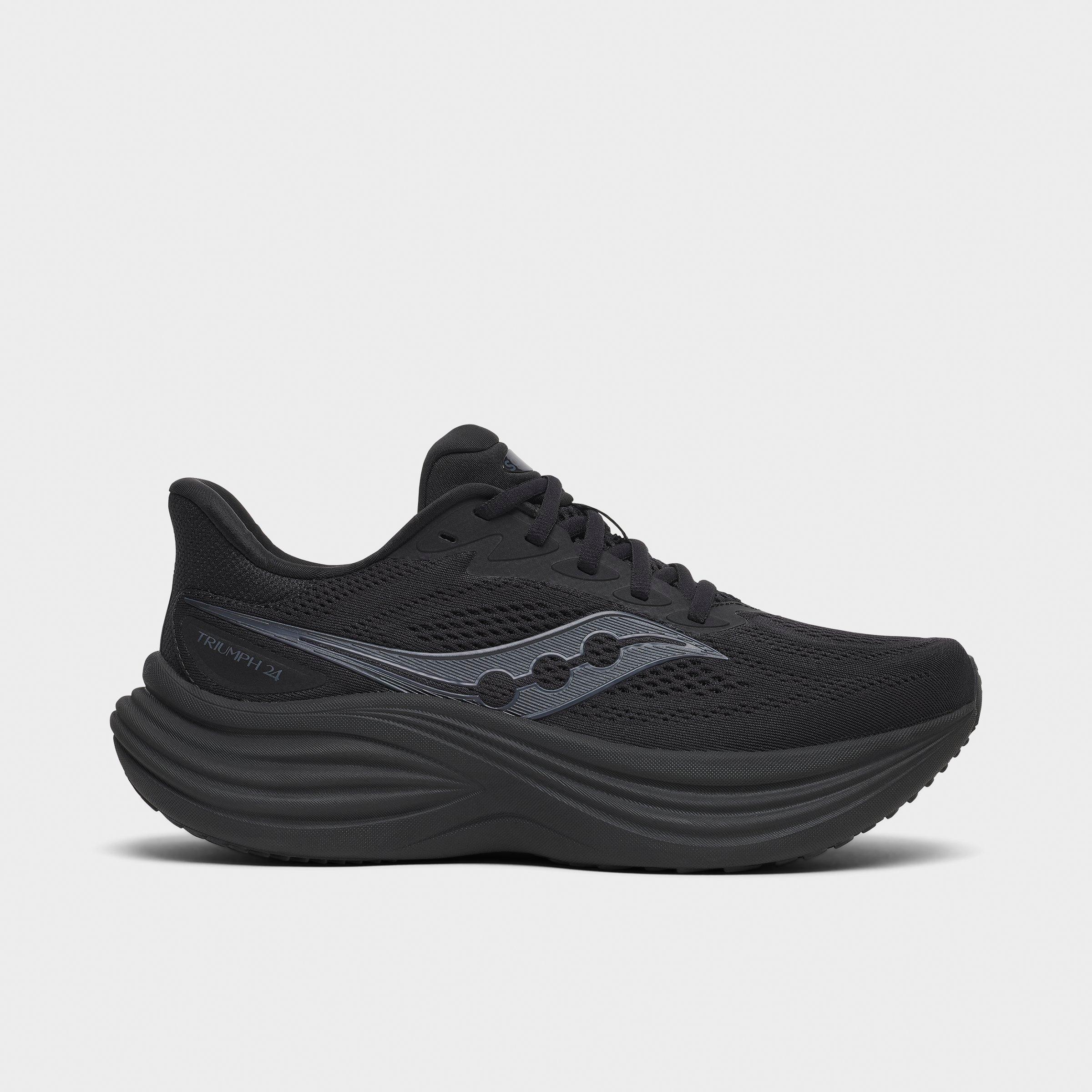 Saucony Women's Triumph 24 Running Shoes in Triple Black Size: 9.5