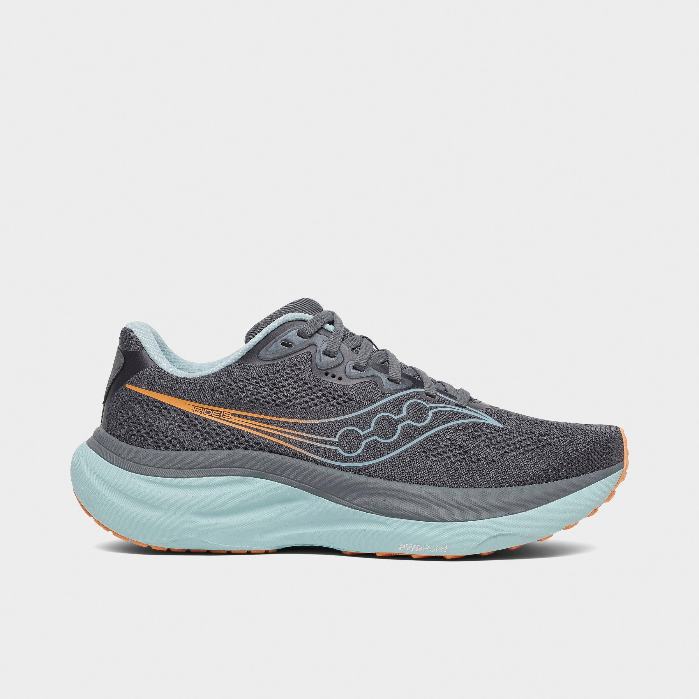 Saucony Women's Ride 19 Running Shoes in Carbon/Gulf Size: 6.5