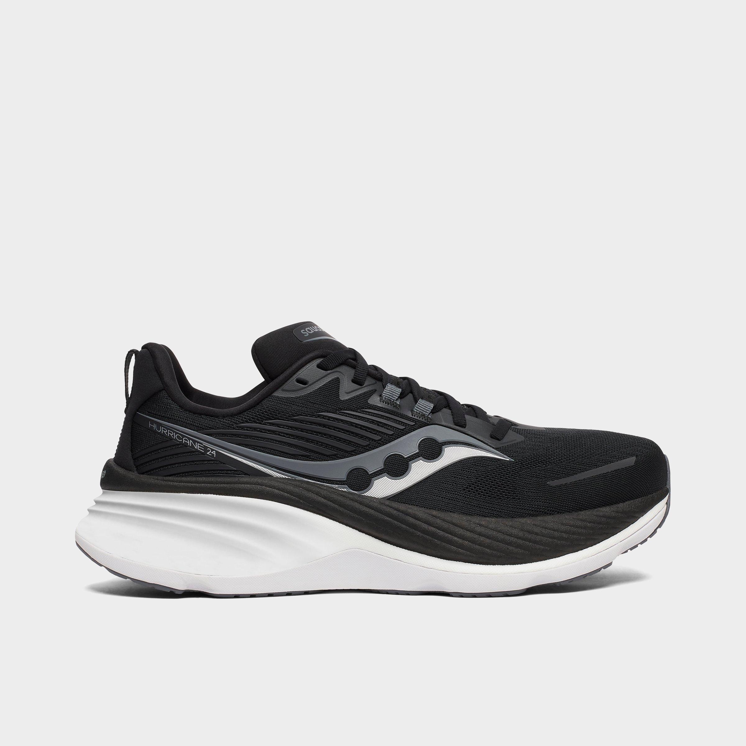Saucony Men's Hurricane 24 Running Shoes in Black/Carbon Size: 9.0