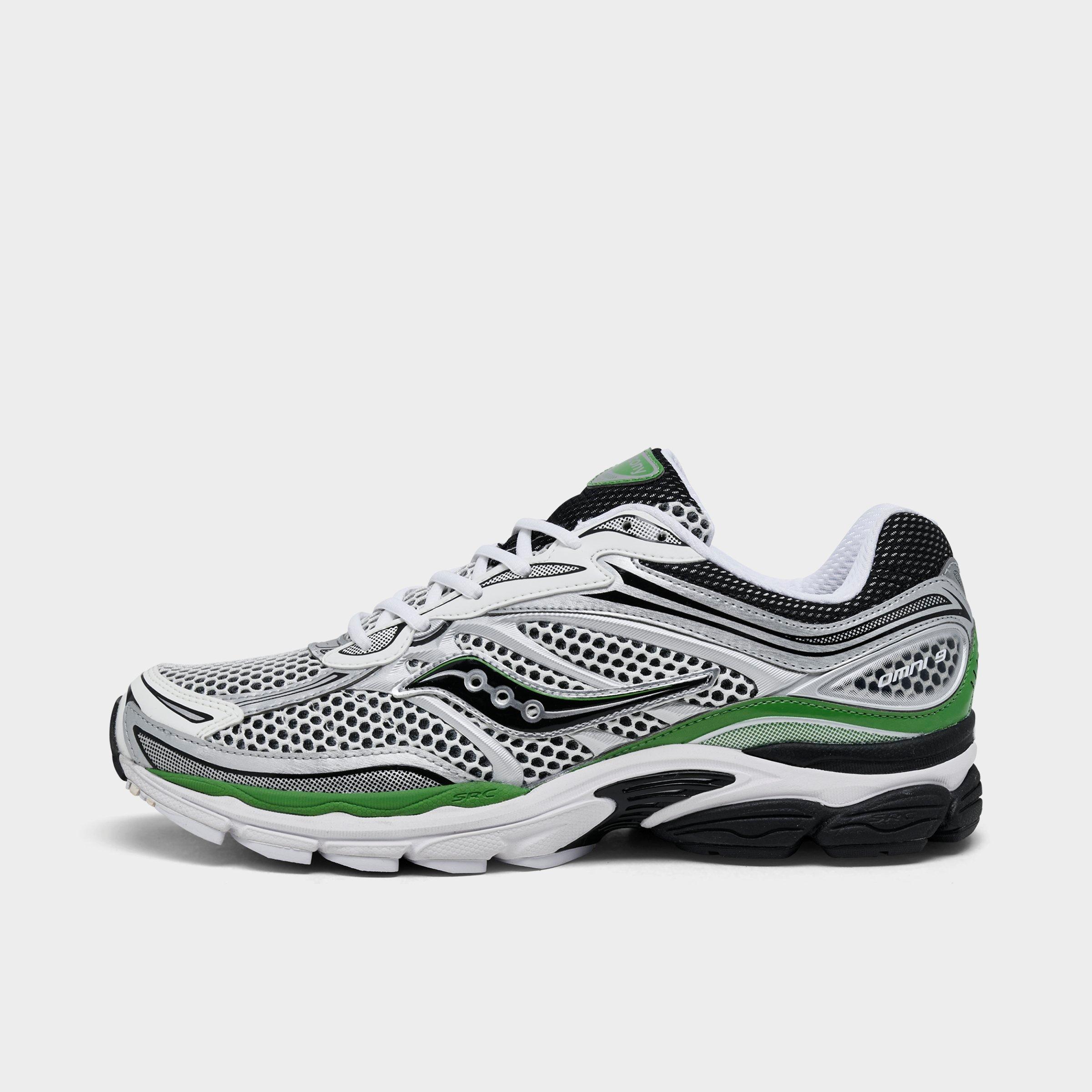 Saucony Men's ProGrid Omni 9 Casual Shoes in Silver/Green Size: 8.0