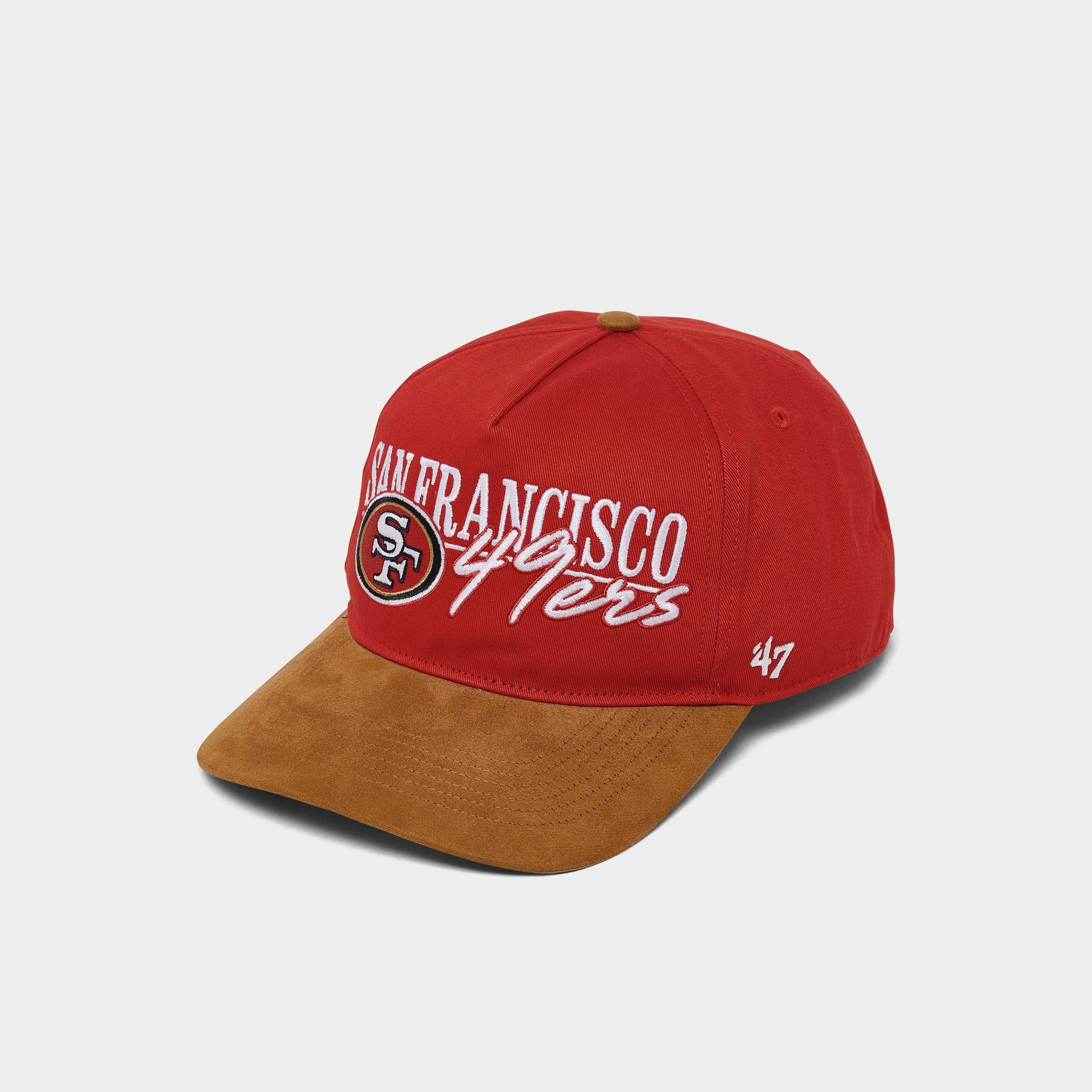 47 Brand Men's 47 San Francisco 49ers NFL Scribe Line Hitch Snapback Hat in Red/Brown