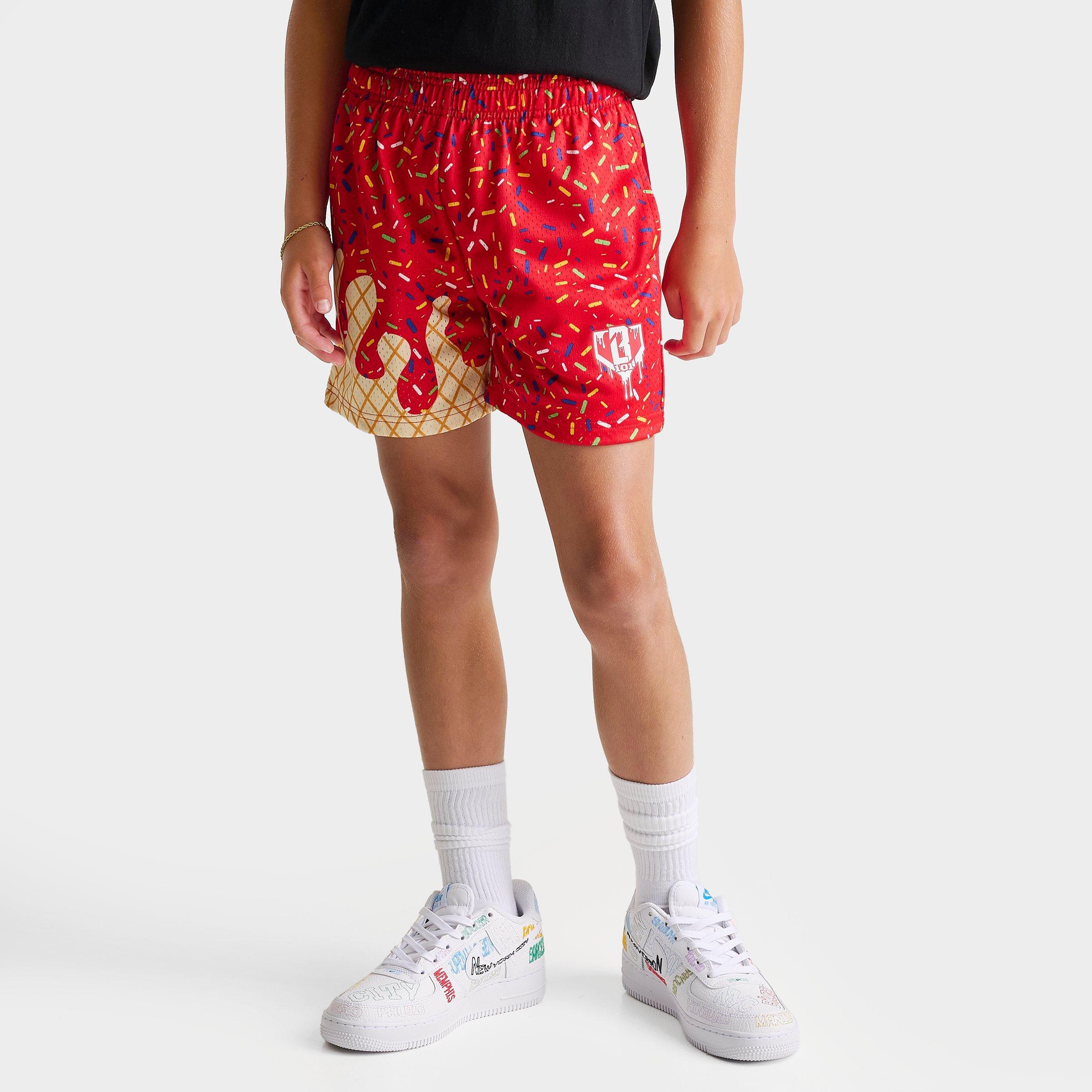 Baseball Lifestyle 101 Big Kids Ice Cream Mesh Shorts in Cherry Size: Medium