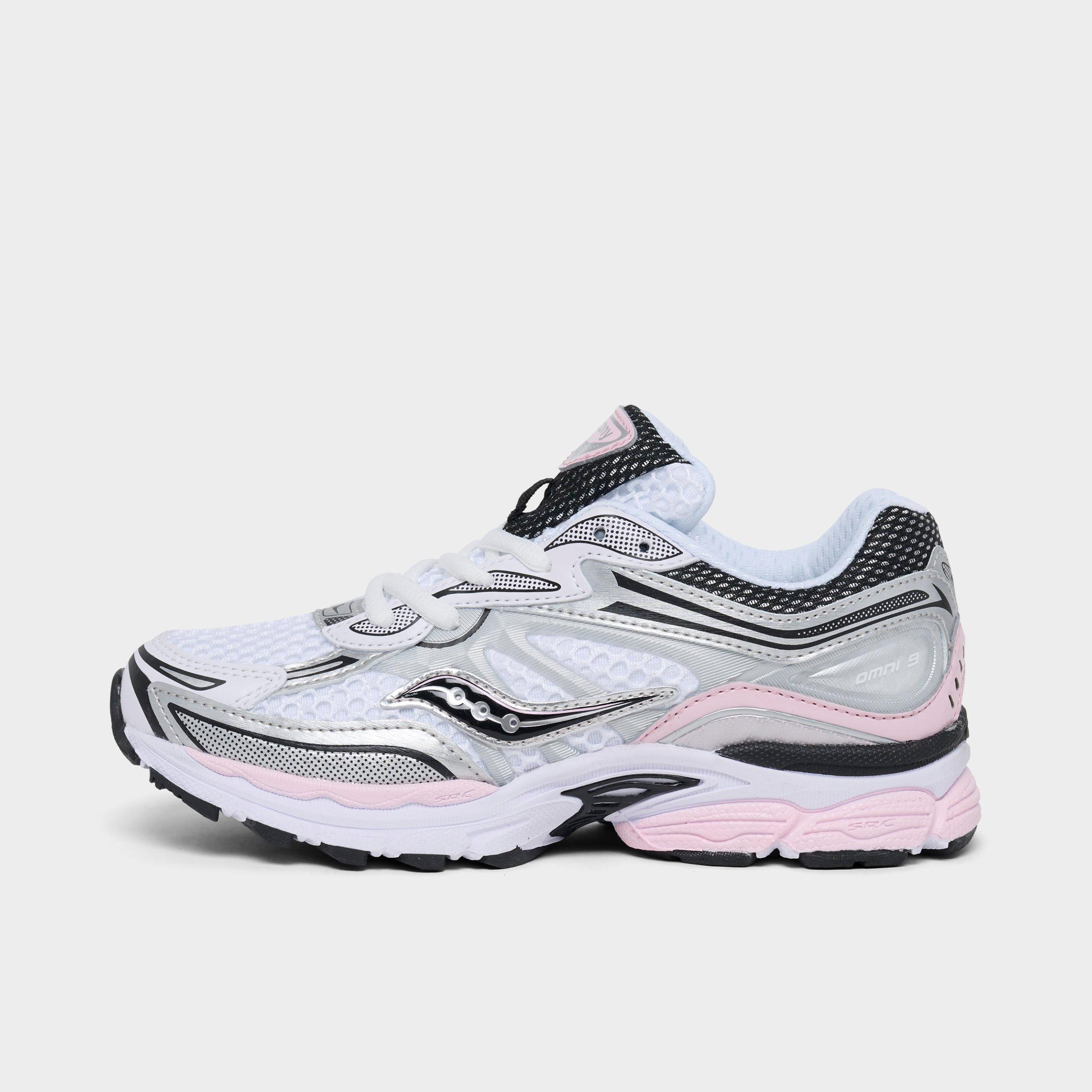 Saucony Little Kids Omni 9 KDZ Casual Shoes in Silver/Pink Size: 1