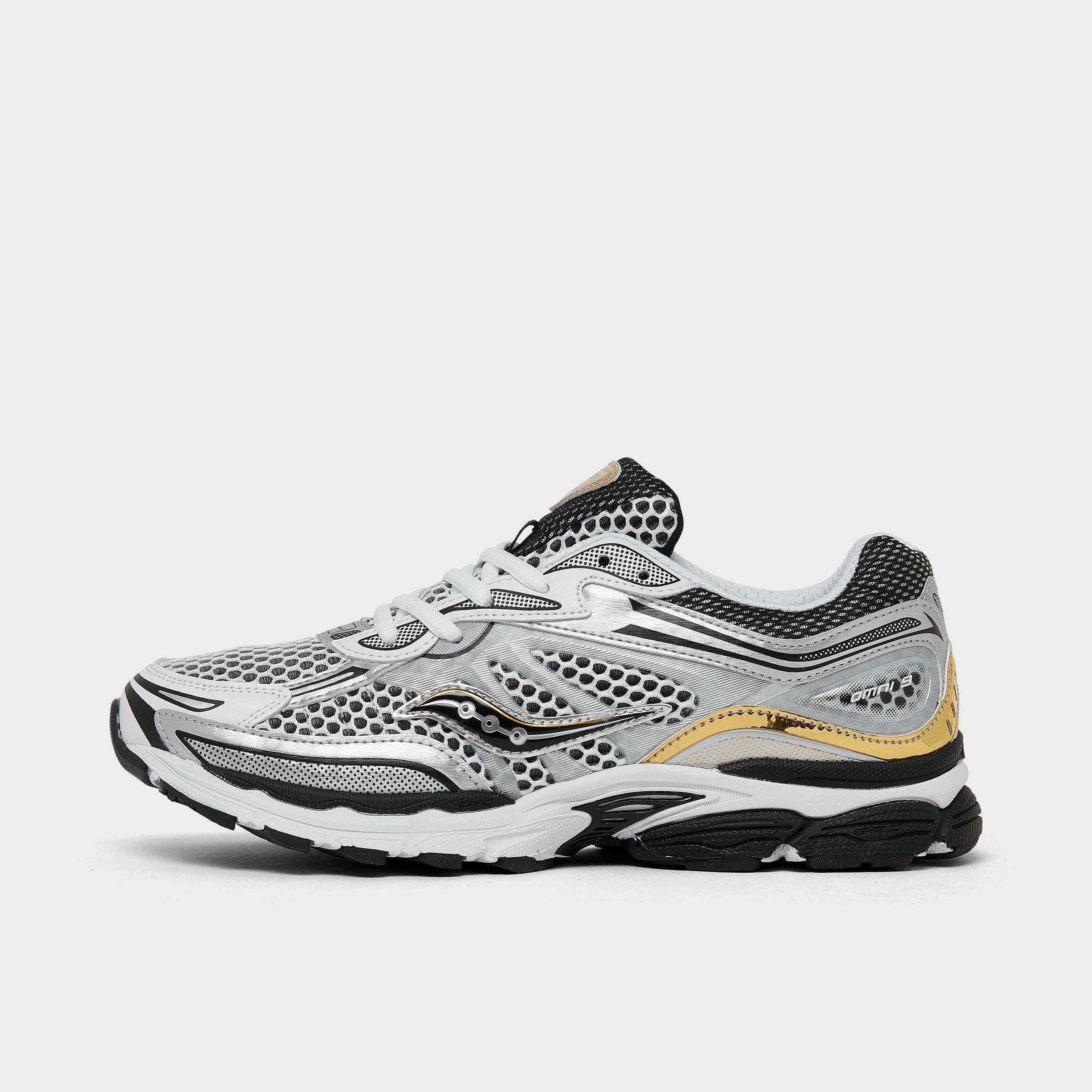 Saucony Big Kids Omni 9 Casual Shoes in Silver/Gold Size: 4