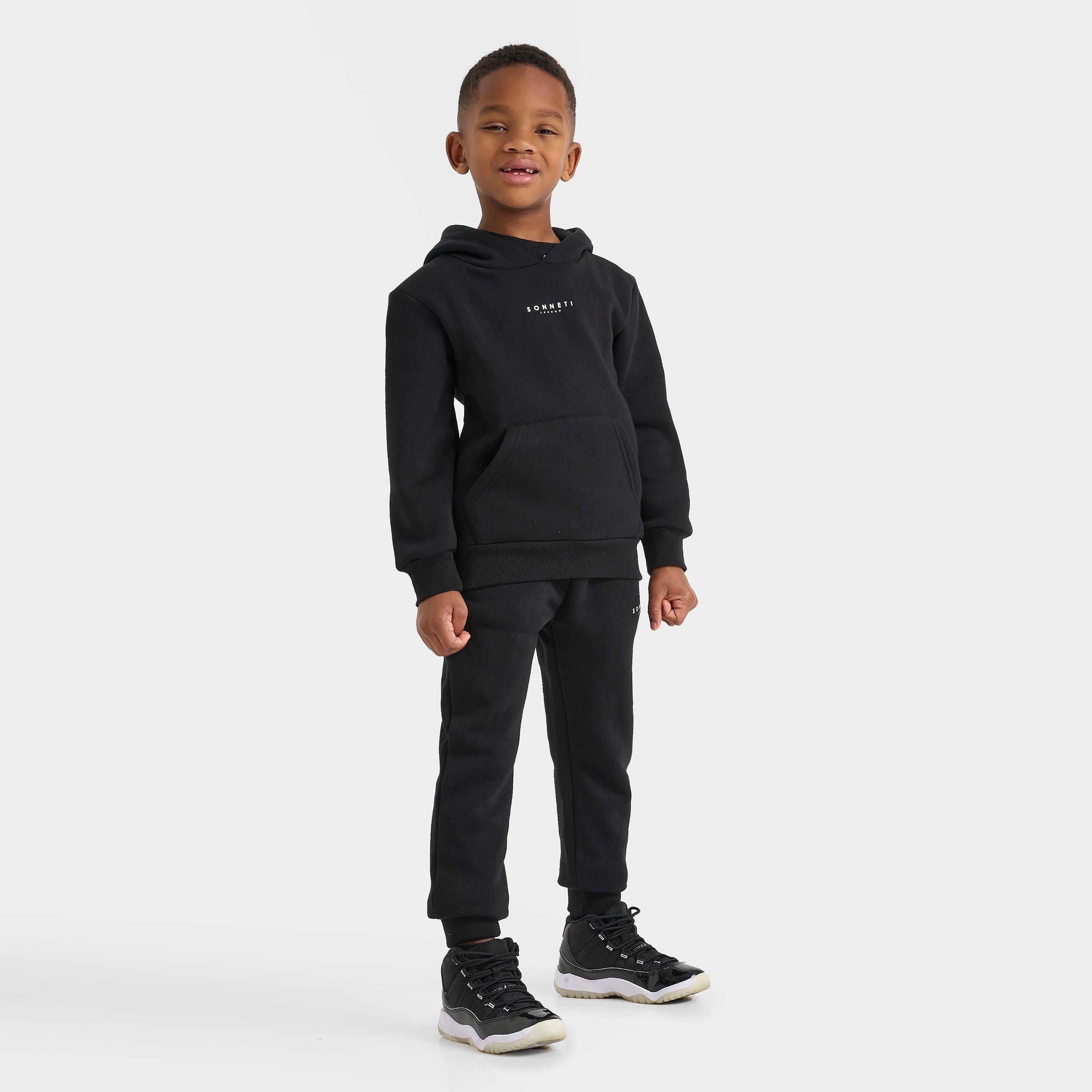 Sonneti Little Kids London Pullover Hoodie Set in Black Size: 4