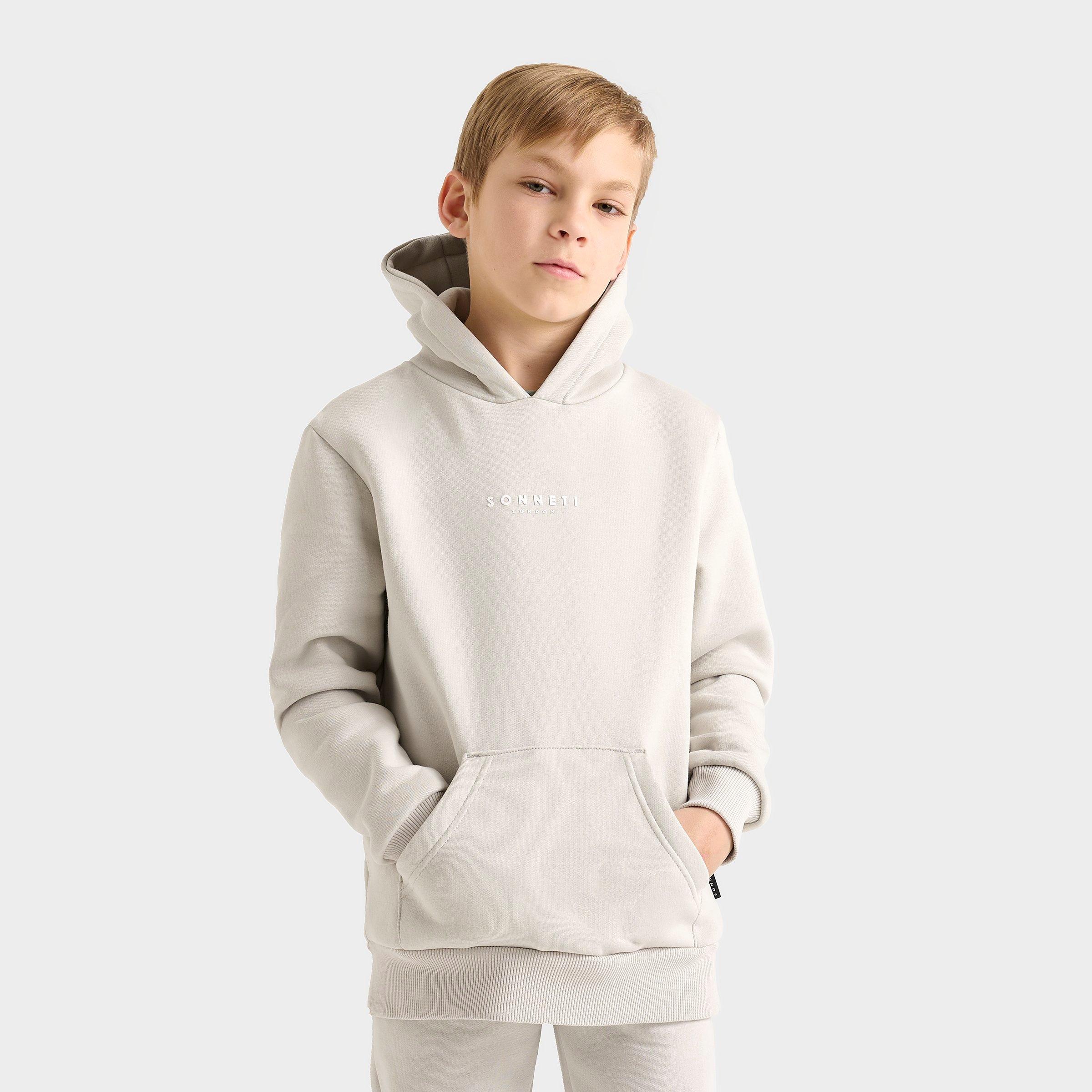 Sonneti Kids London Essential Pullover Hoodie in Glacier Grey Size: Small