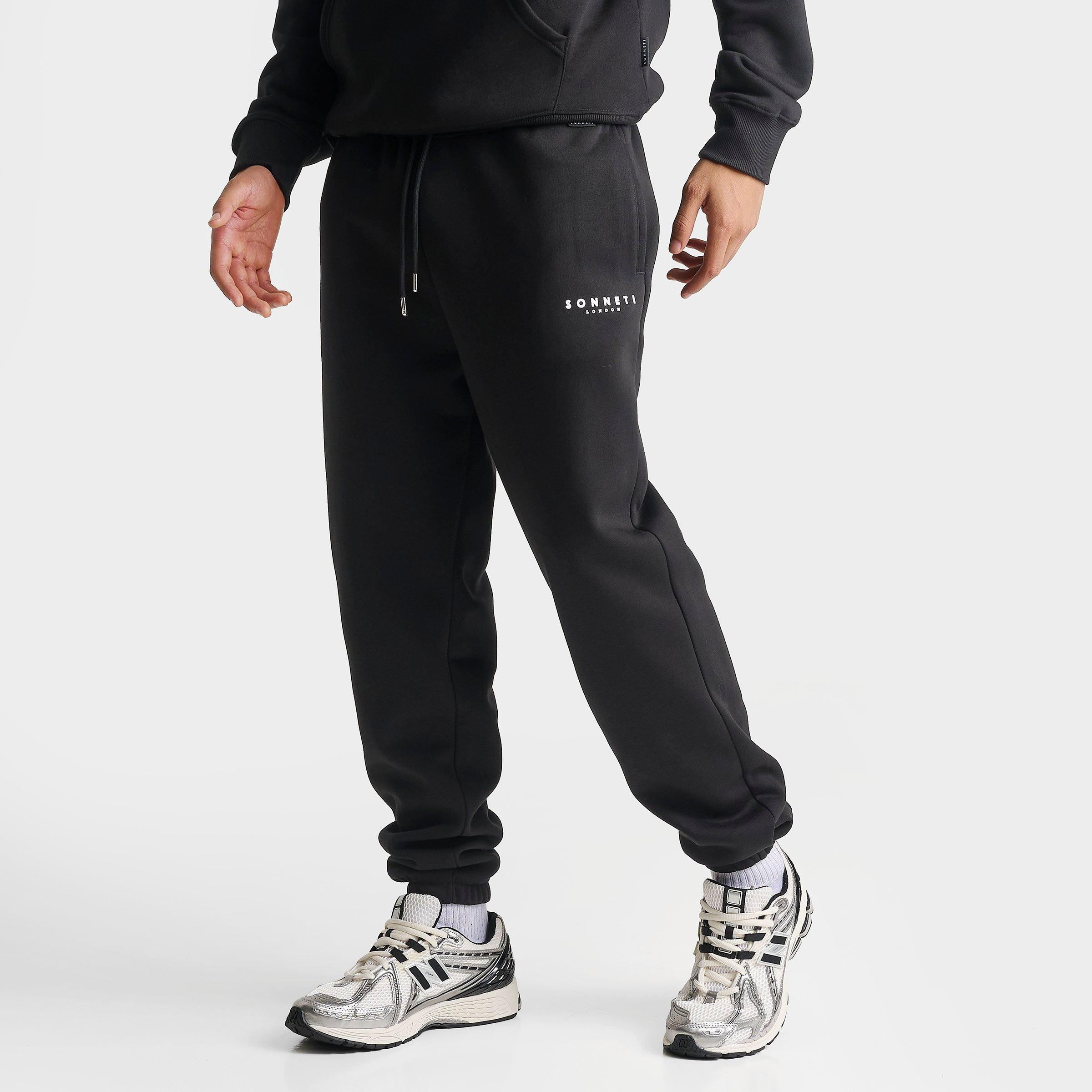 Sonneti Men's London Fleece Jogger Pants in Black/White Size: Small