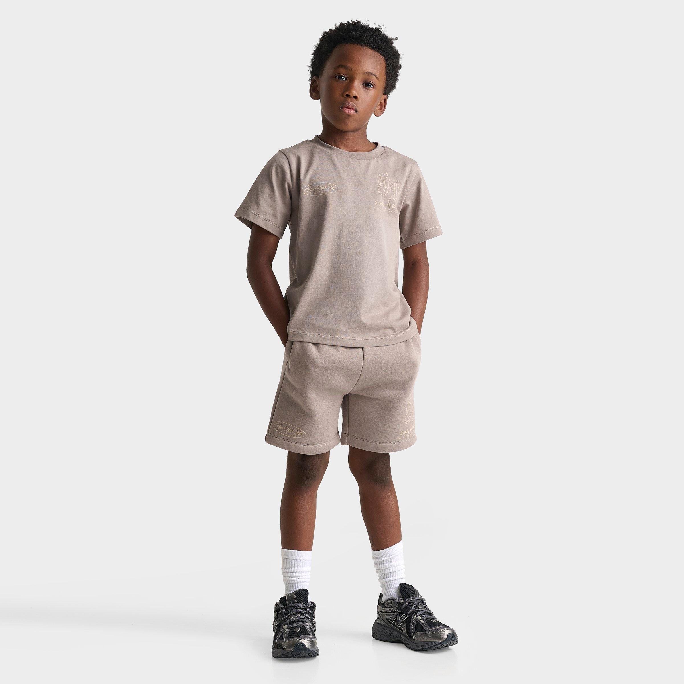 Supply & Demand Little Kids Finkly T-Shirt and Shorts Set in Driftwood Size: 5