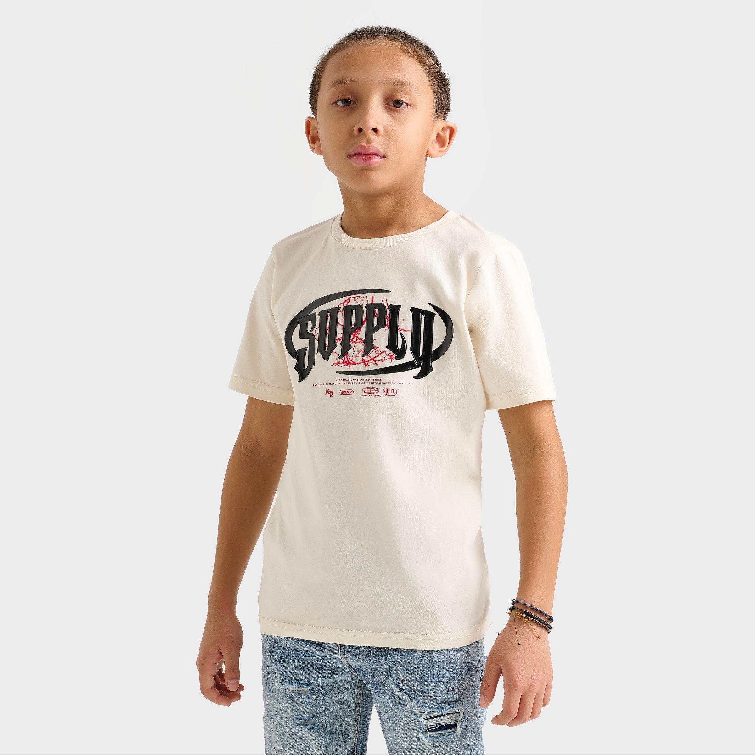 Supply & Demand Kids Chrome T-Shirt in White Size: Small